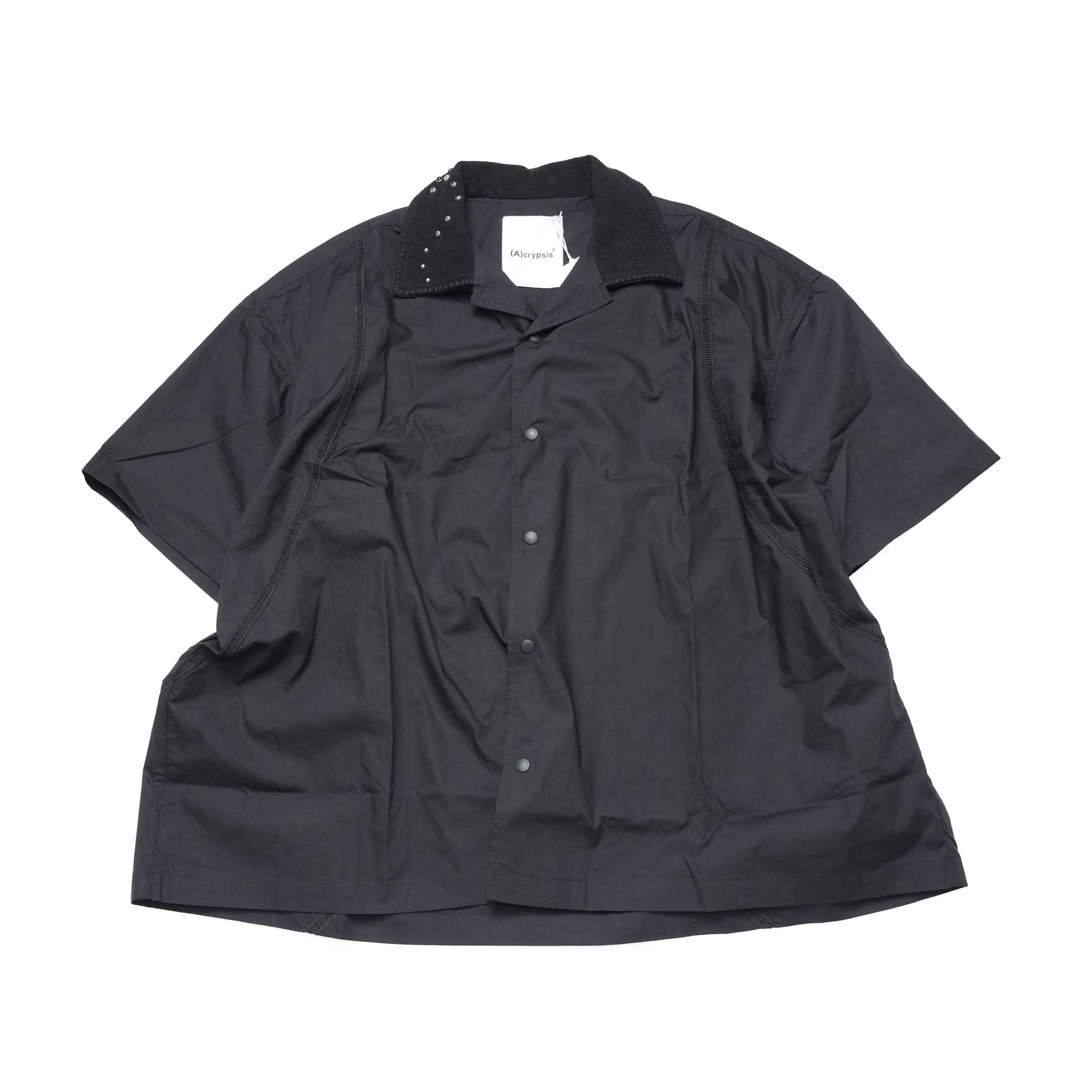 (A)crypsis® Classic Reconstructed — Evolved Oversized Shirt | Camouflage-Print Studded Shirt - Black | (A)CRYPSIS®