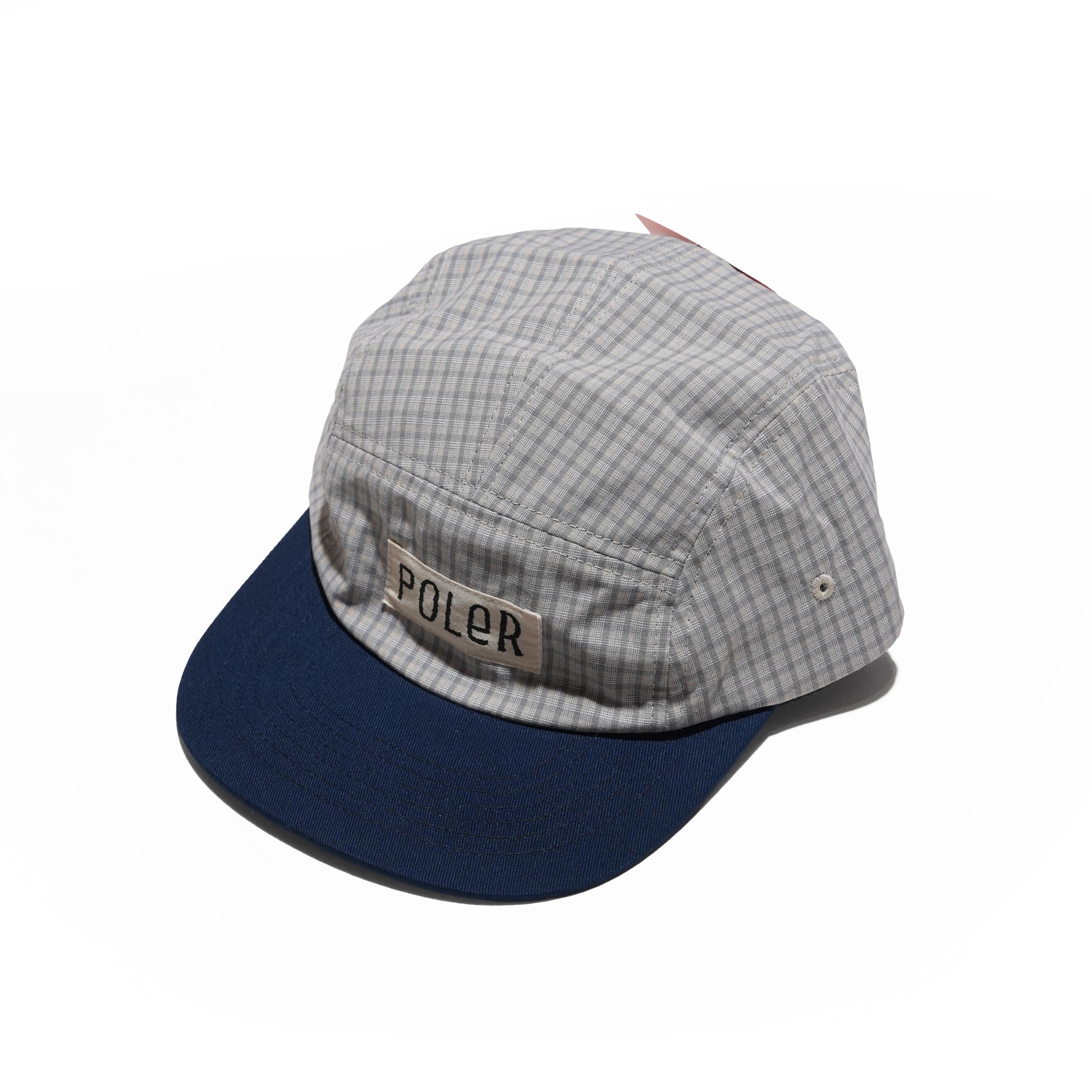 PL CHECK 5P CAP Gray-Black / Beige-Navy | POLER