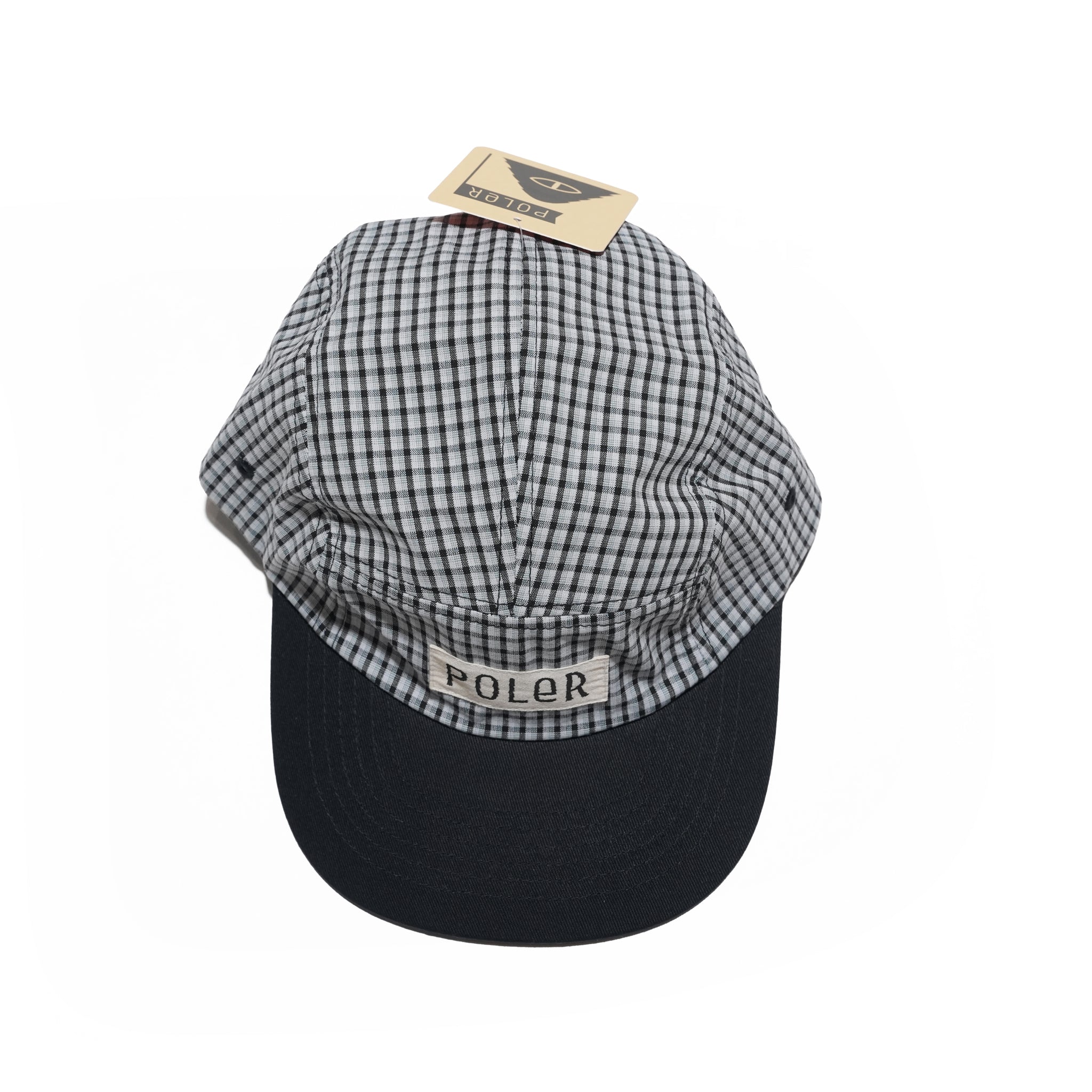 PL CHECK 5P CAP Gray-Black / Beige-Navy | POLER