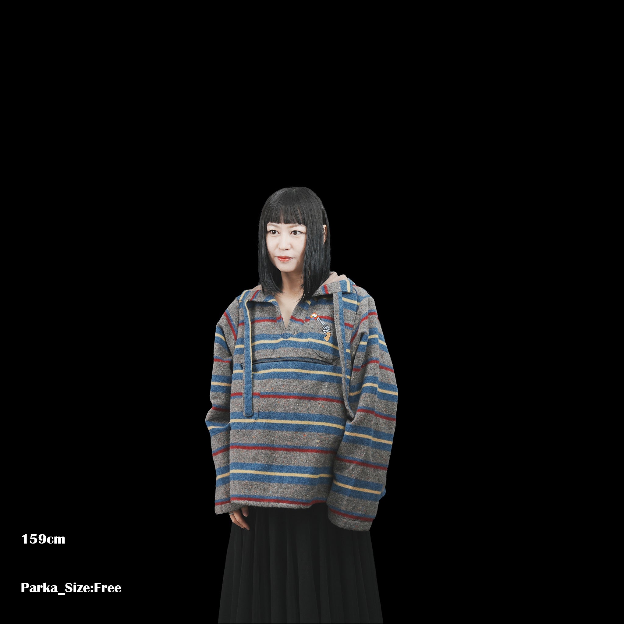 No:OinT-PO01_d | Name:PEACE mexican hoodie | Color:STLIPE【OinT_オーインティー】