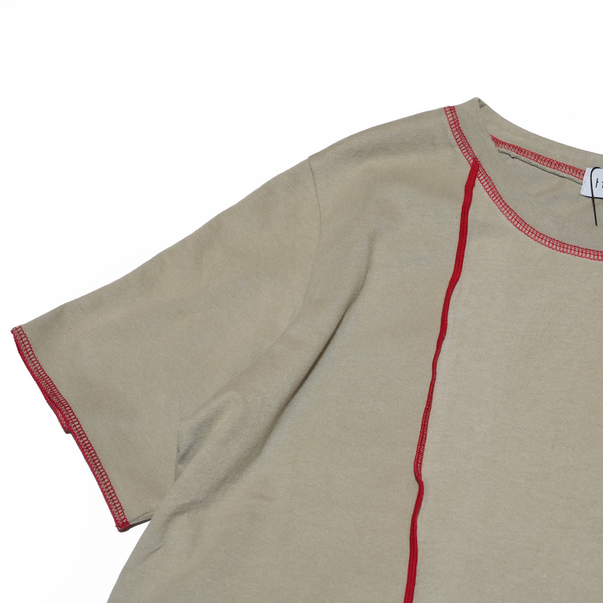 CONTRAST STITCH T-SHIRT – Yellow / Khaki / Blue | HCAE