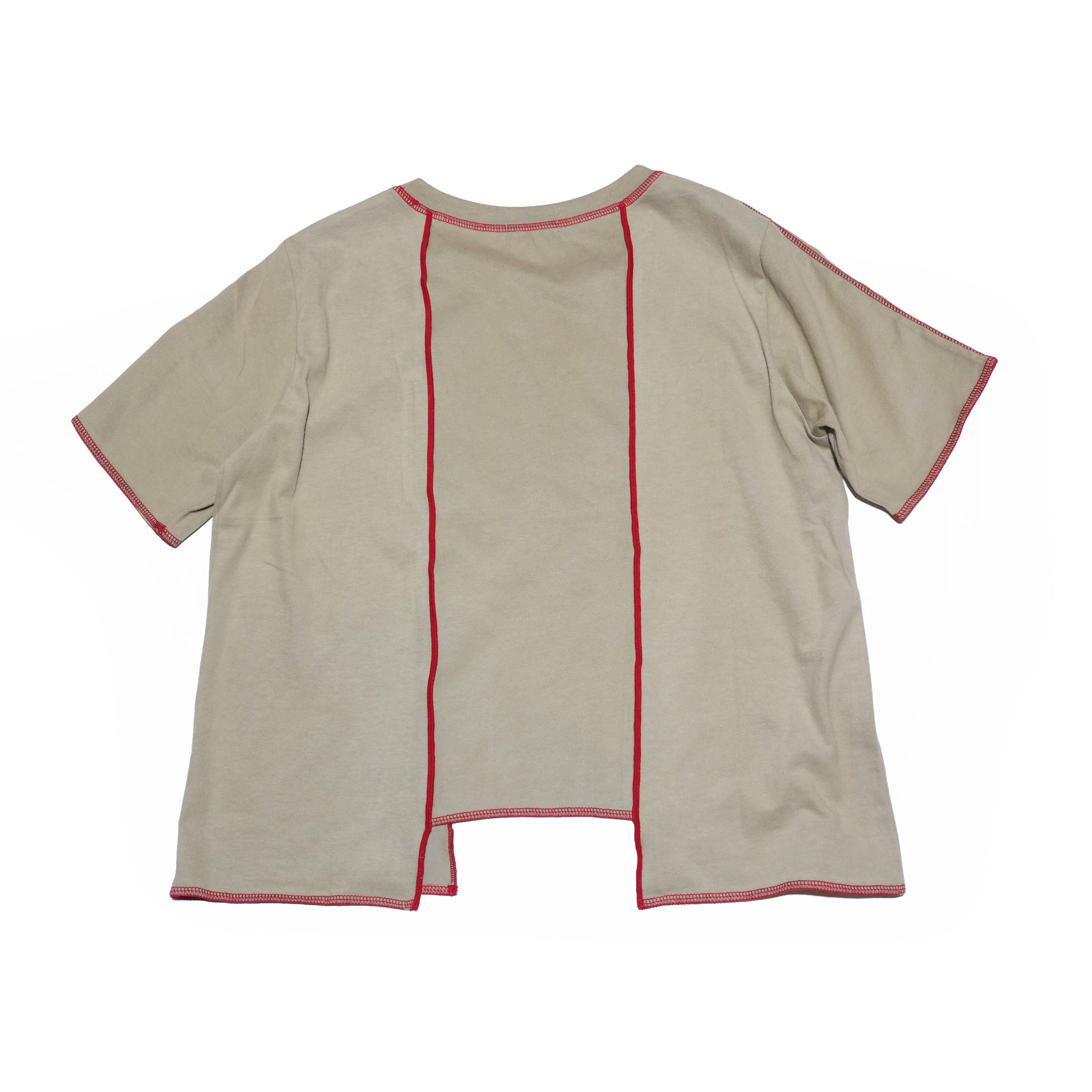 CONTRAST STITCH T-SHIRT – Yellow / Khaki / Blue | HCAE
