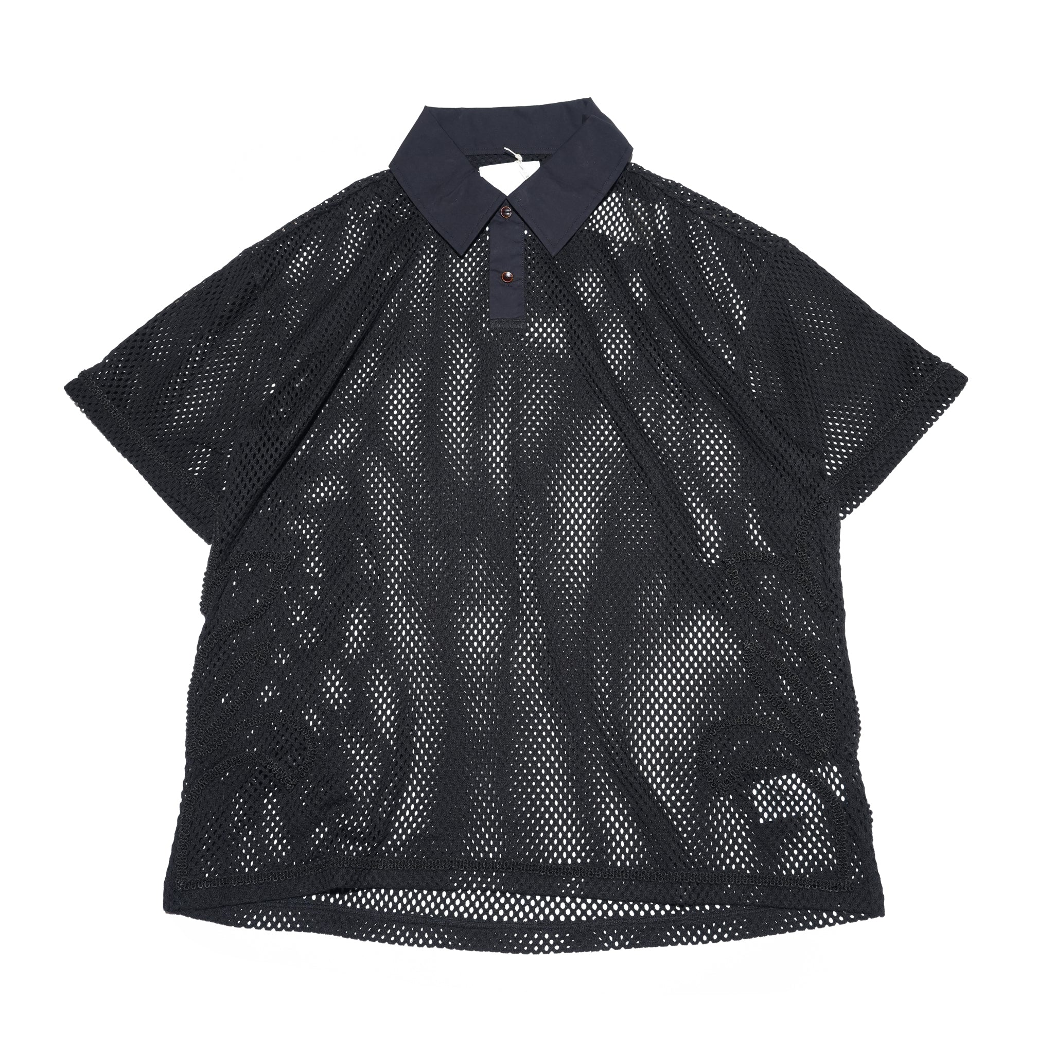 (A)crypsis® Medieval Flora Mesh Series Polo - Black | (A)CRYPSIS®