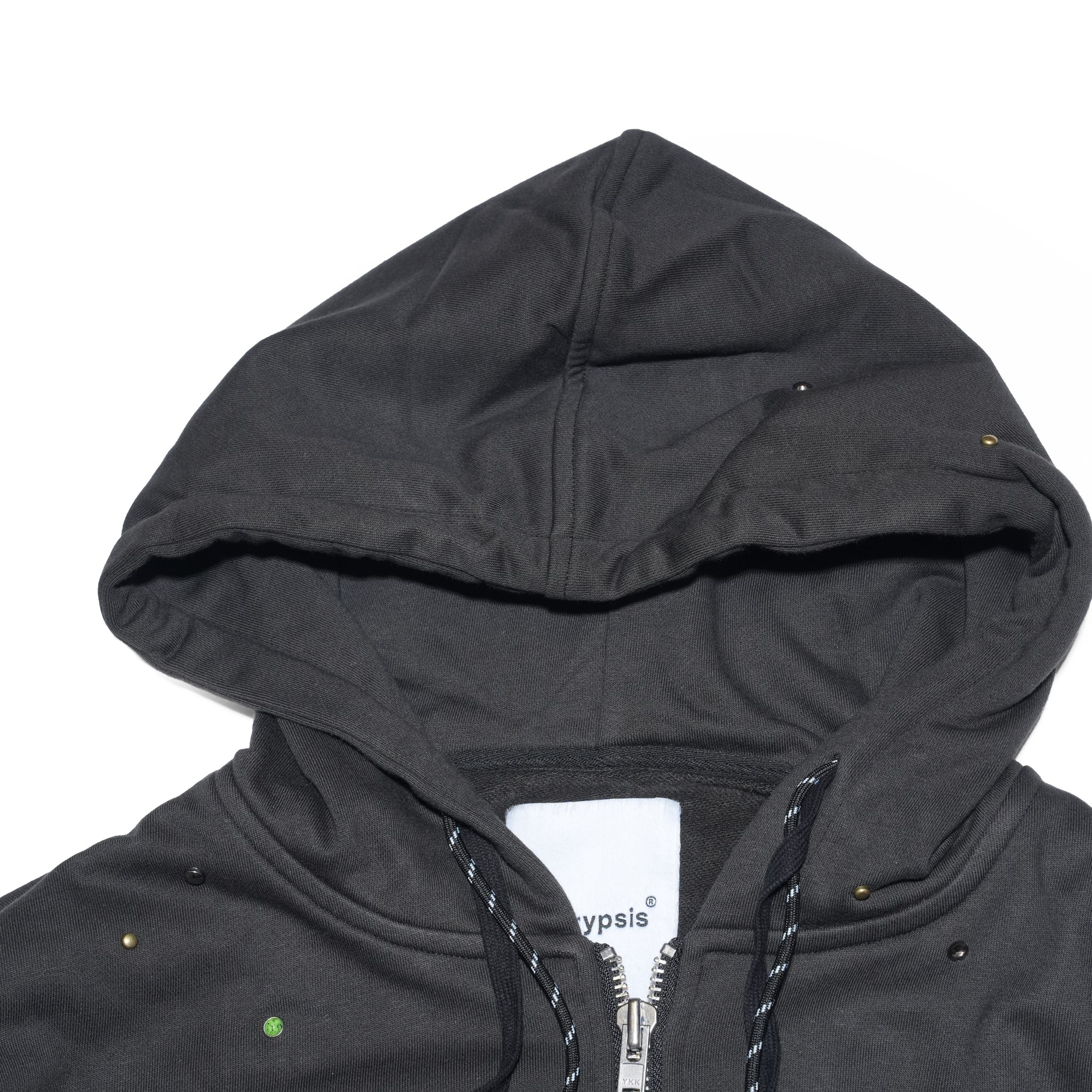 (A)crypsis® “High-Density Handcrafted Starry Sky Jewelry-Detail Structured Zipper Jacket” in Dark Gray | (A)CRYPSIS®