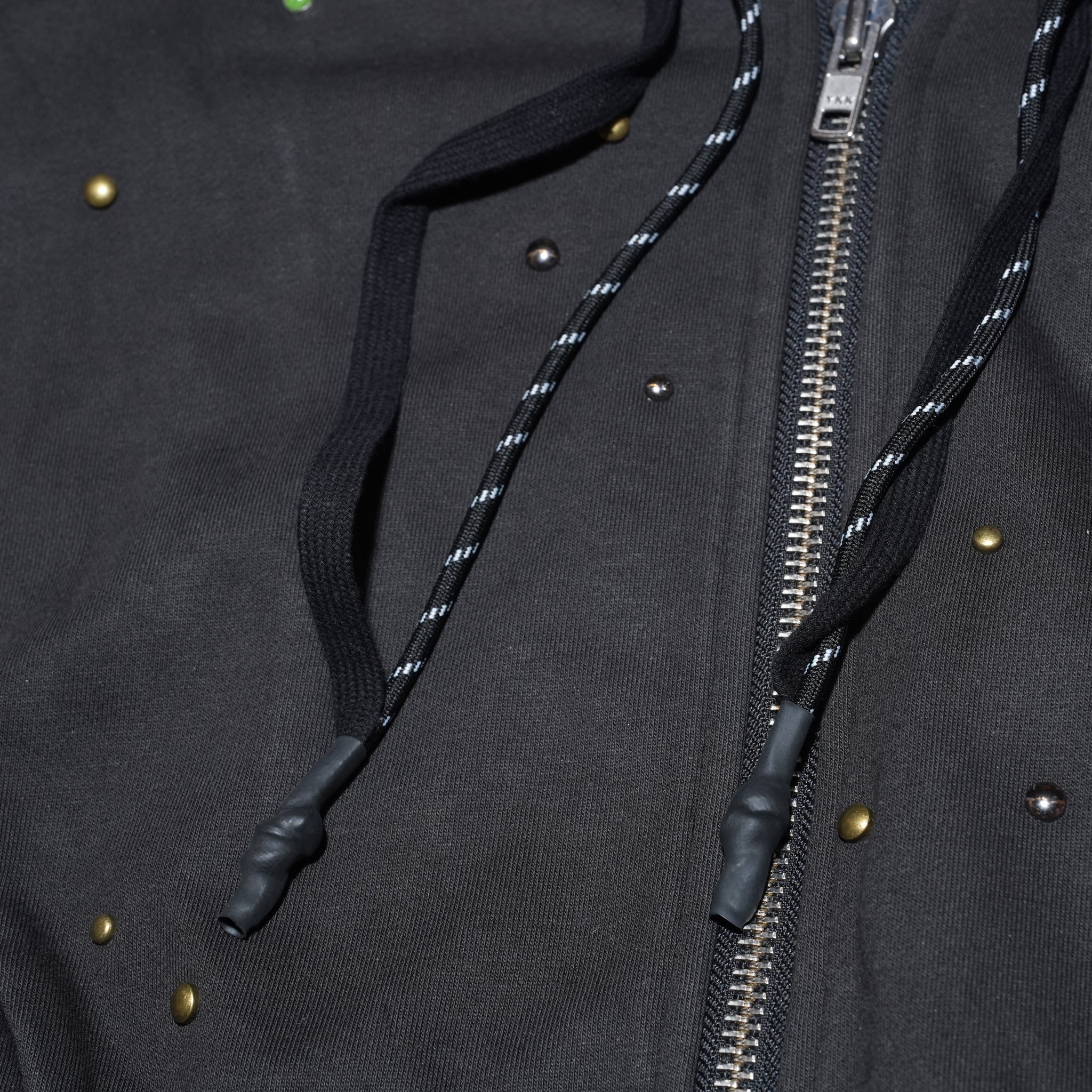 (A)crypsis® “High-Density Handcrafted Starry Sky Jewelry-Detail Structured Zipper Jacket” in Dark Gray | (A)CRYPSIS®