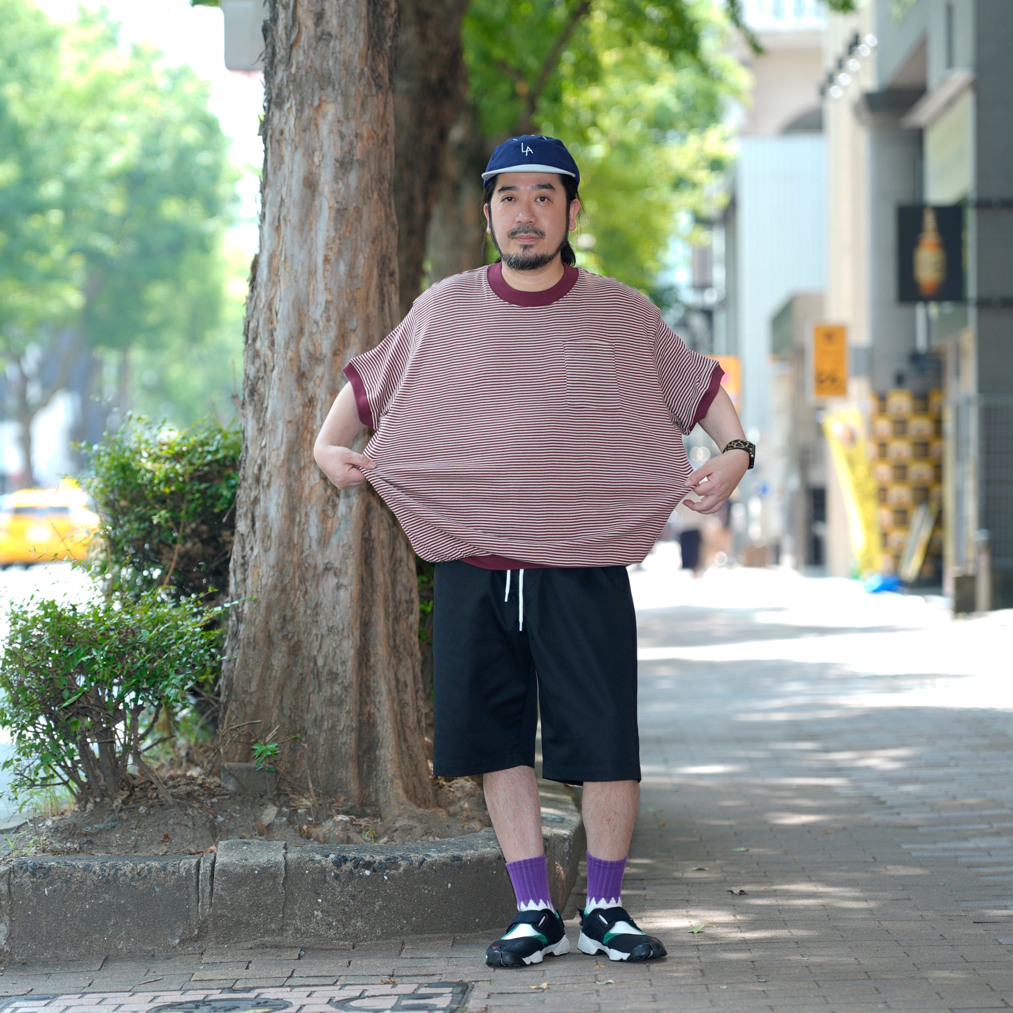 №127 [ Miller × Relaxfit Panel Rib Border tshirt] – マロンボーダー