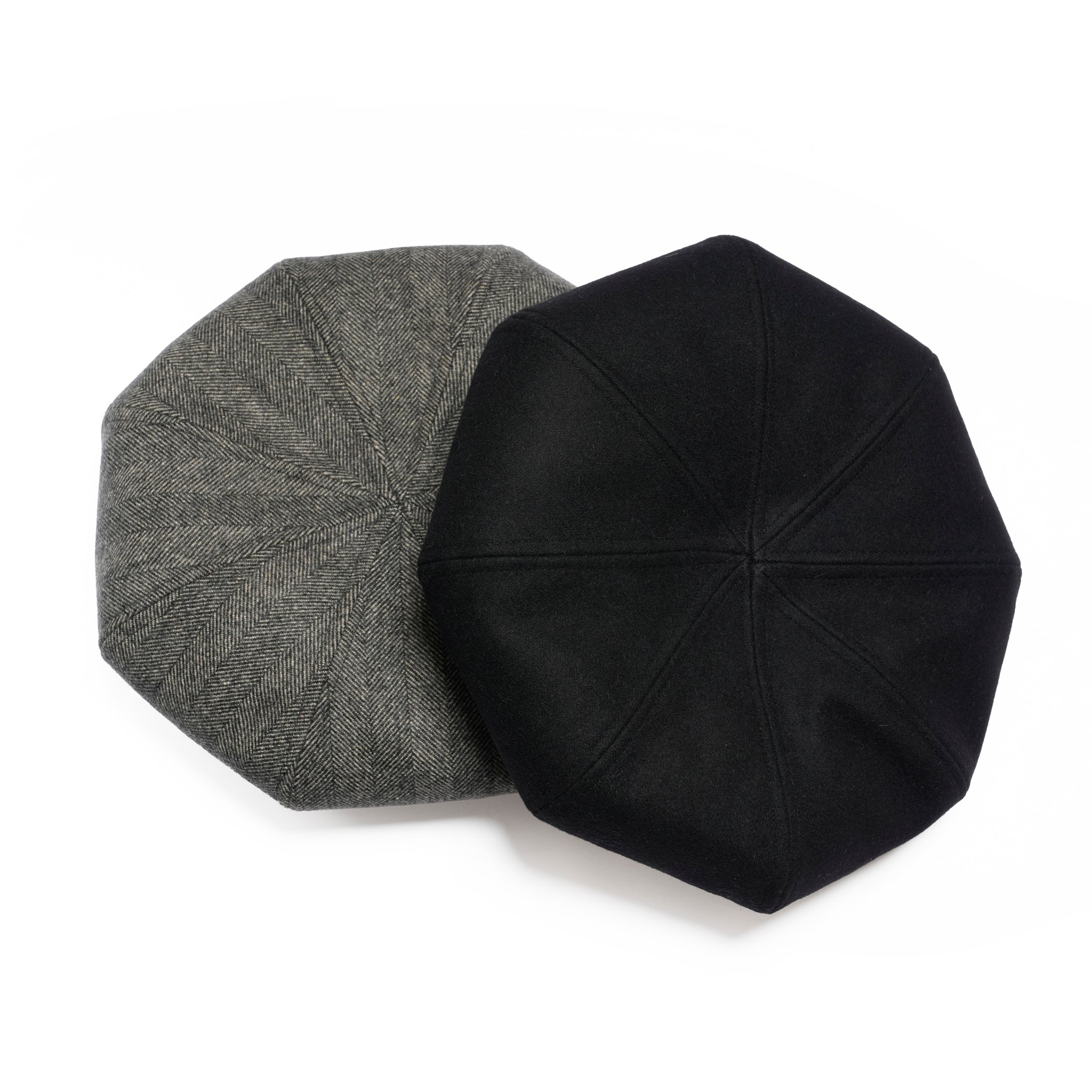 8 PANELS BIG BERET | Color_Black/Herringbone Grey | No_25-3-HT8BB01【ORIGINAL JOHN_オリジナルジョン】