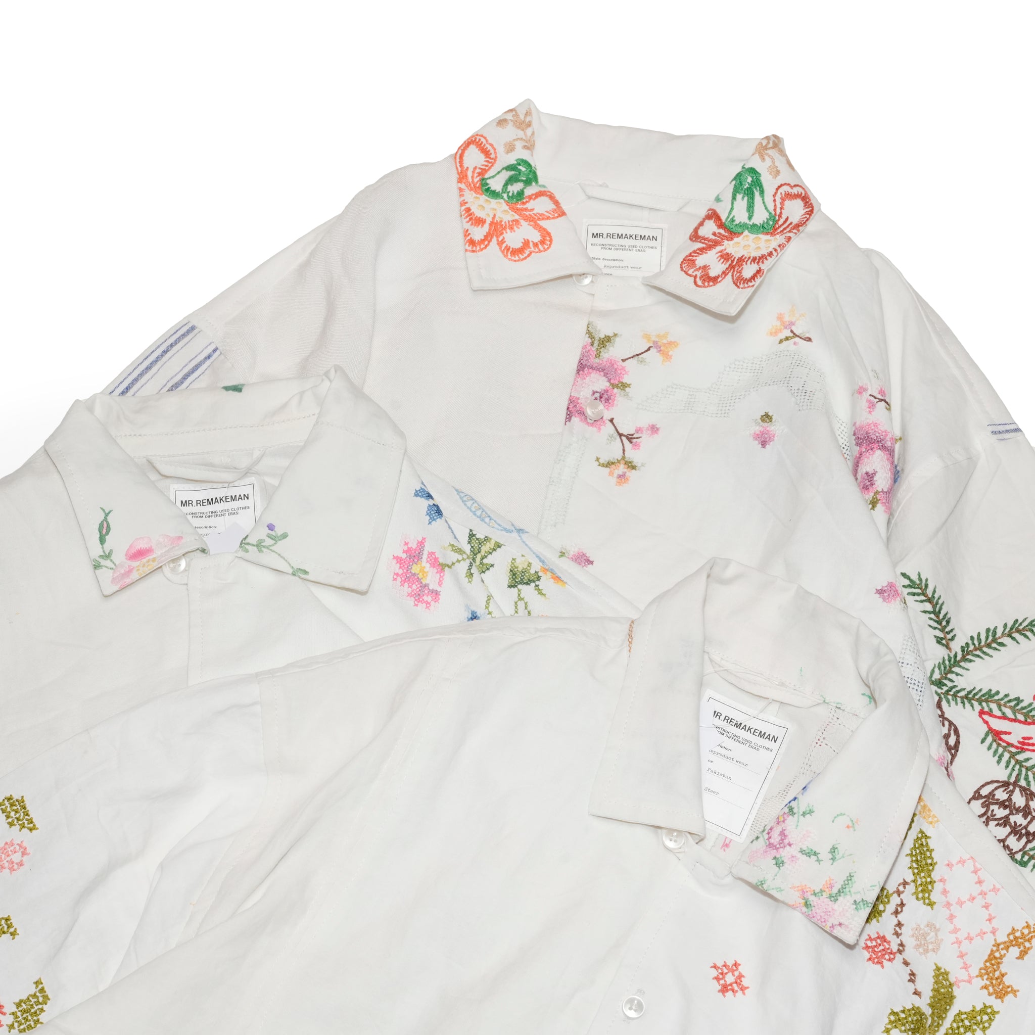 MR-2502665| Hand Emboroidery Shirt | Color:3-Type | Size:2/3【Mr. Remake Man】