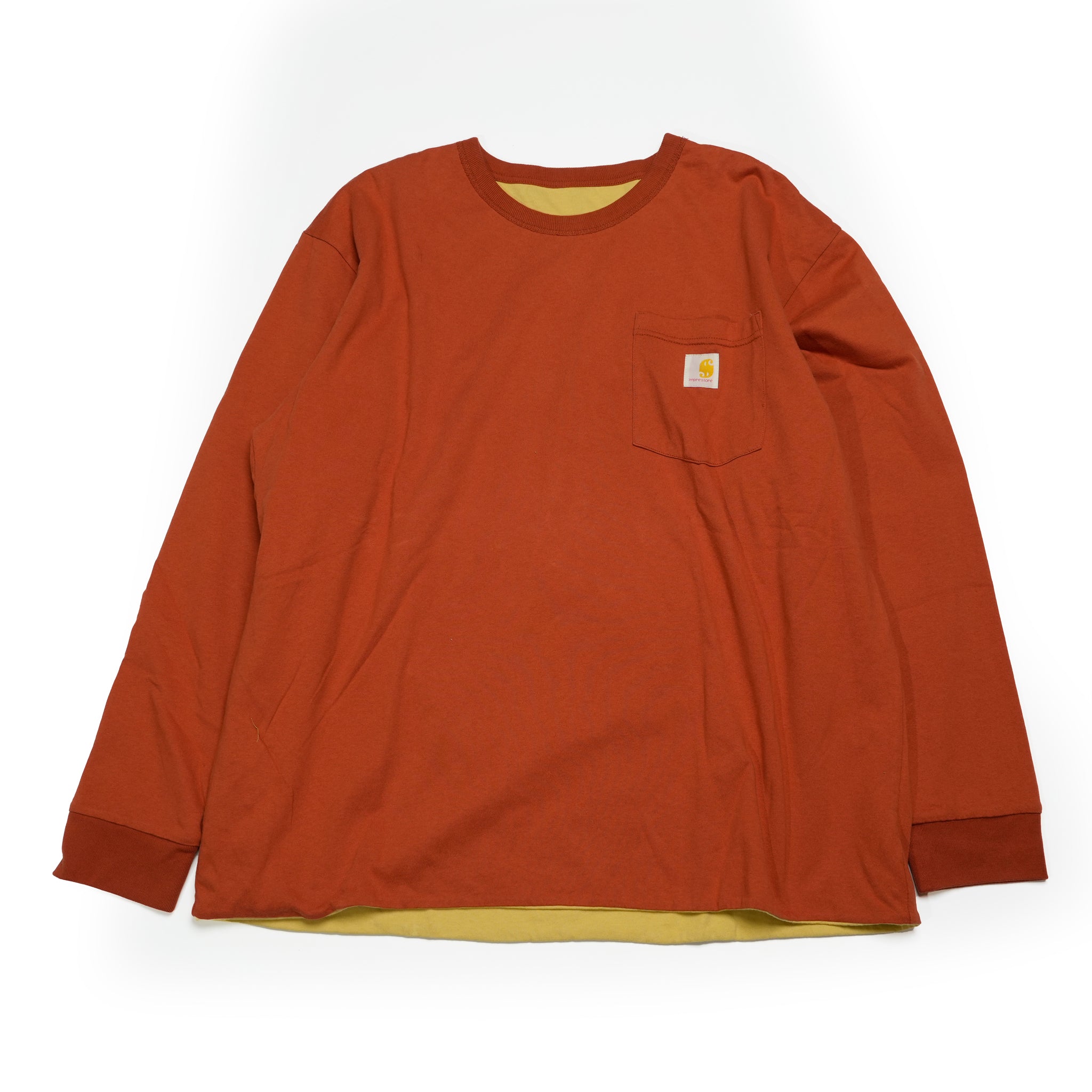 Chamhert-LS | Reversible Long Sleeve- Tshirt | Color:Orange / Olive 【IMPRESTORE_インプレストア】