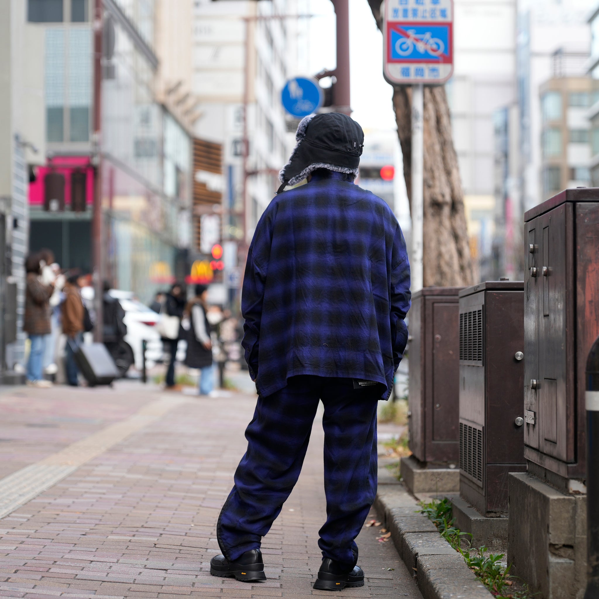 VG-SH-271 | BATTLECHECK OVERDRIVE SHIRTS | Blue【VIRGOwearworks_ヴァルゴウェアワークス】