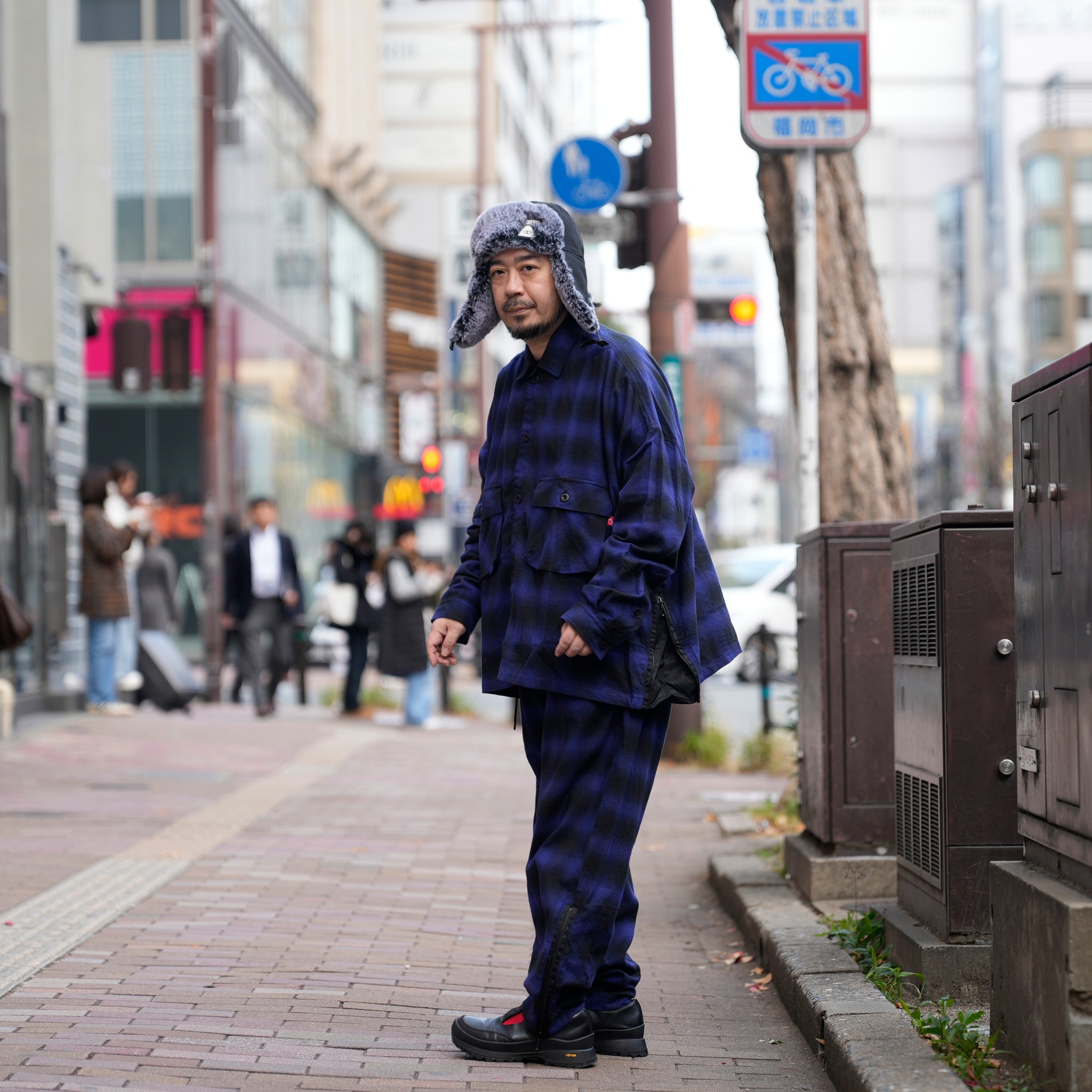 VG-SH-271 | BATTLECHECK OVERDRIVE SHIRTS | Blue【VIRGOwearworks_ヴァルゴウェアワークス】