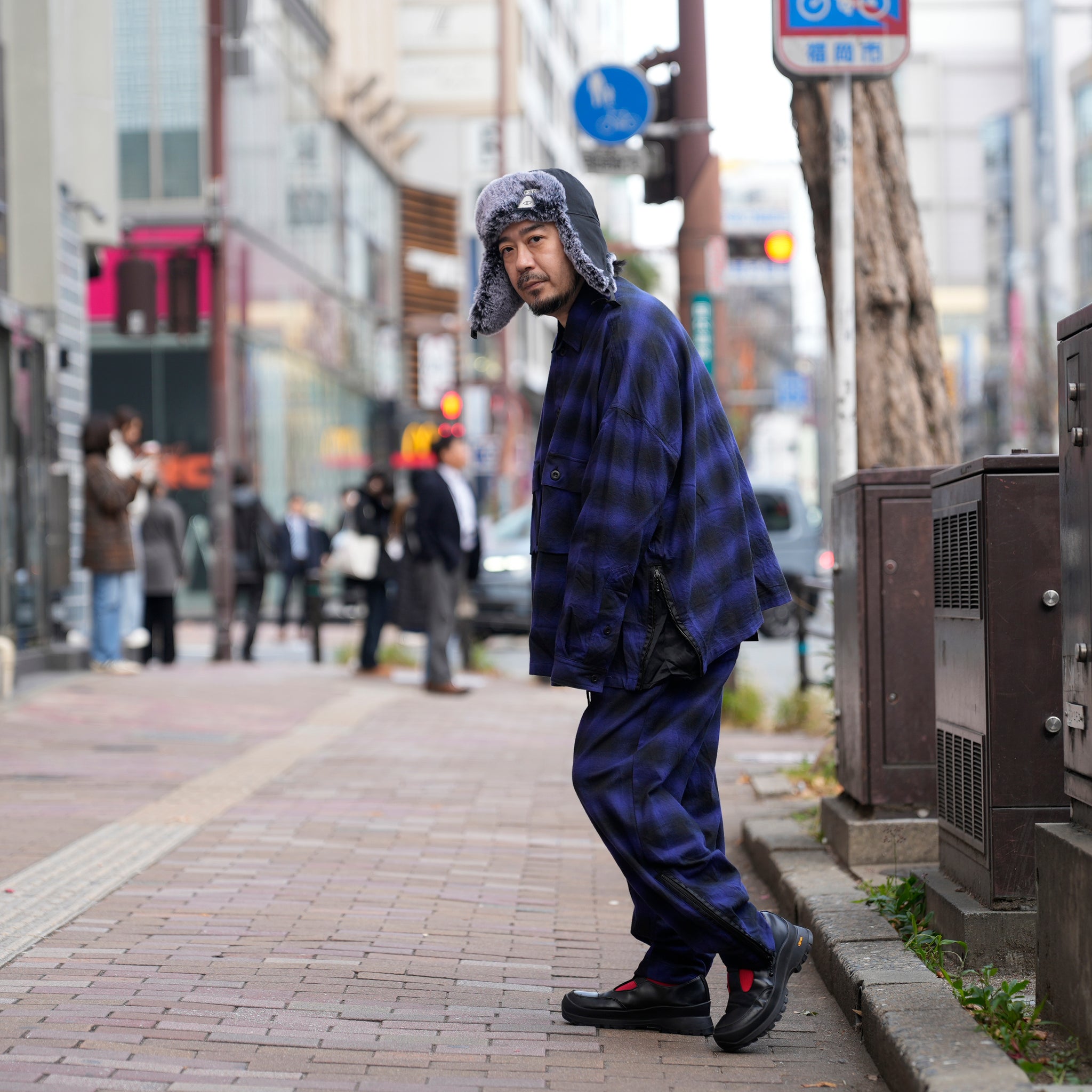 VG-SH-271 | BATTLECHECK OVERDRIVE SHIRTS | Blue【VIRGOwearworks_ヴァルゴウェアワークス】