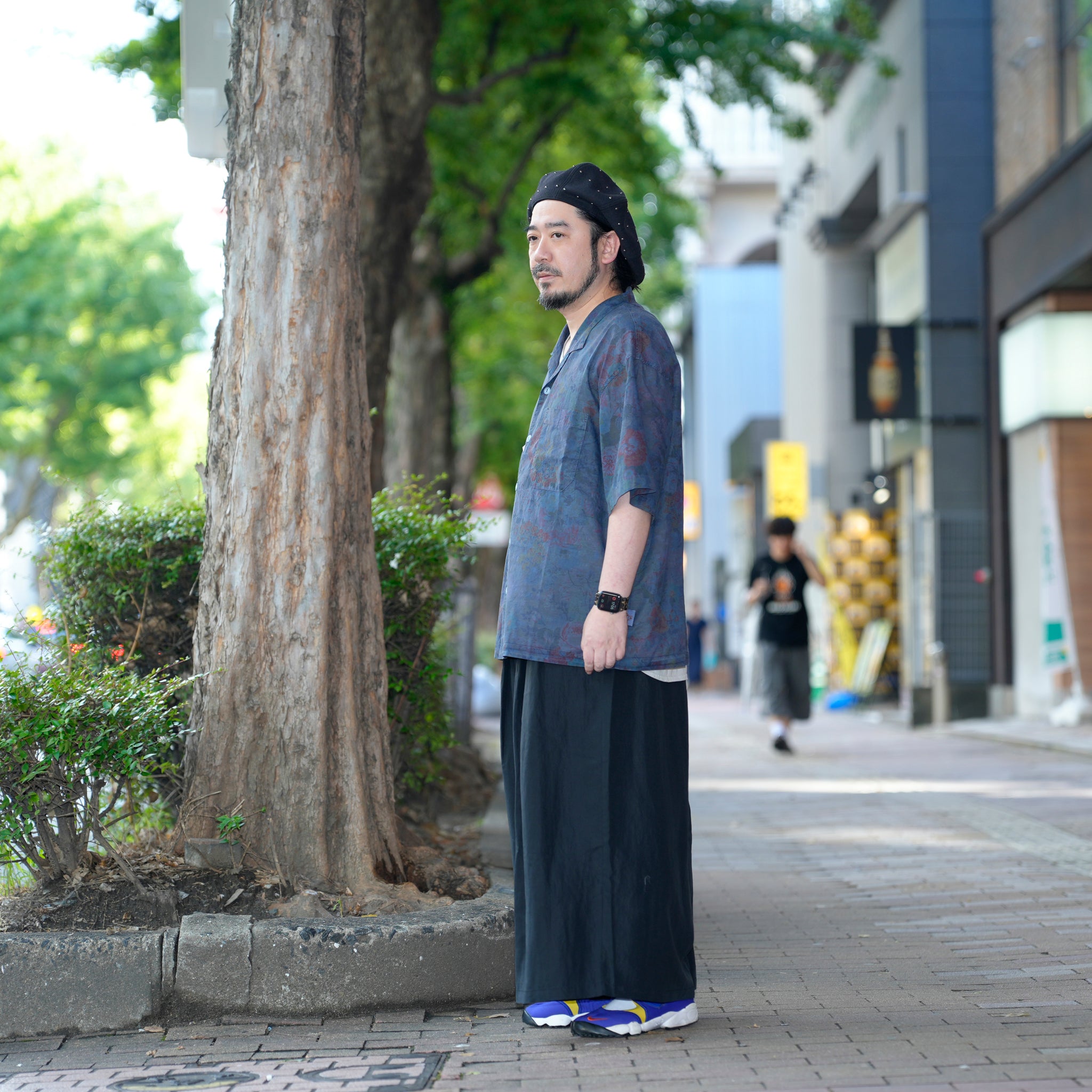 G72203_NV | 80S COTTON FLOWER HAWAIIAN SHIRTS-NV | Color:Navy【GORT_ゴート】
