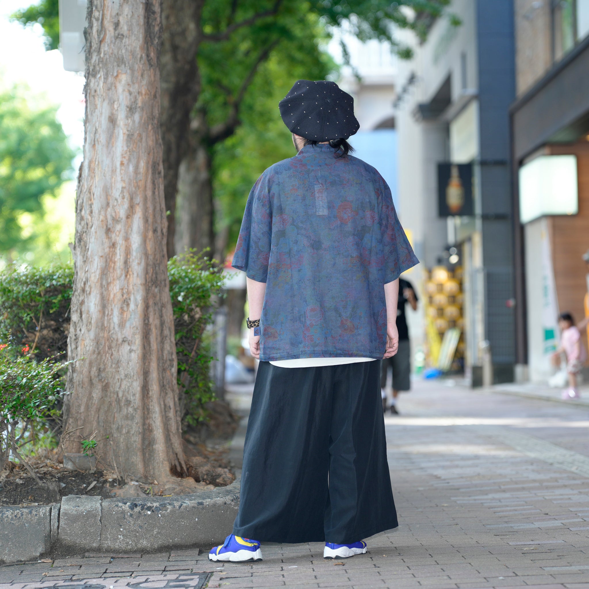 G72203_NV | 80S COTTON FLOWER HAWAIIAN SHIRTS-NV | Color:Navy【GORT_ゴート】