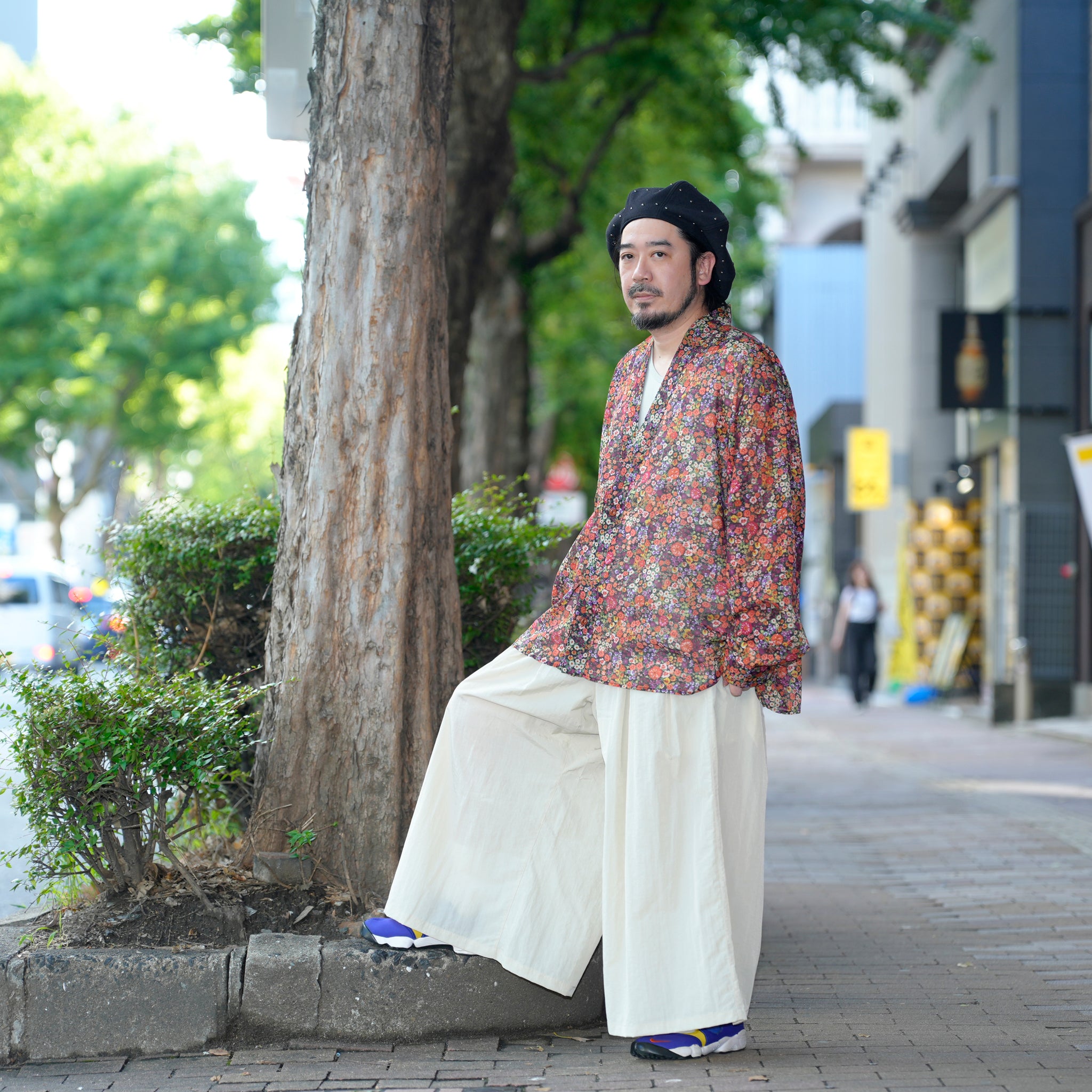 G72303_BG | NYLON WIDE LEG PANTS-BG | Color:Beige【GORT_ゴート】