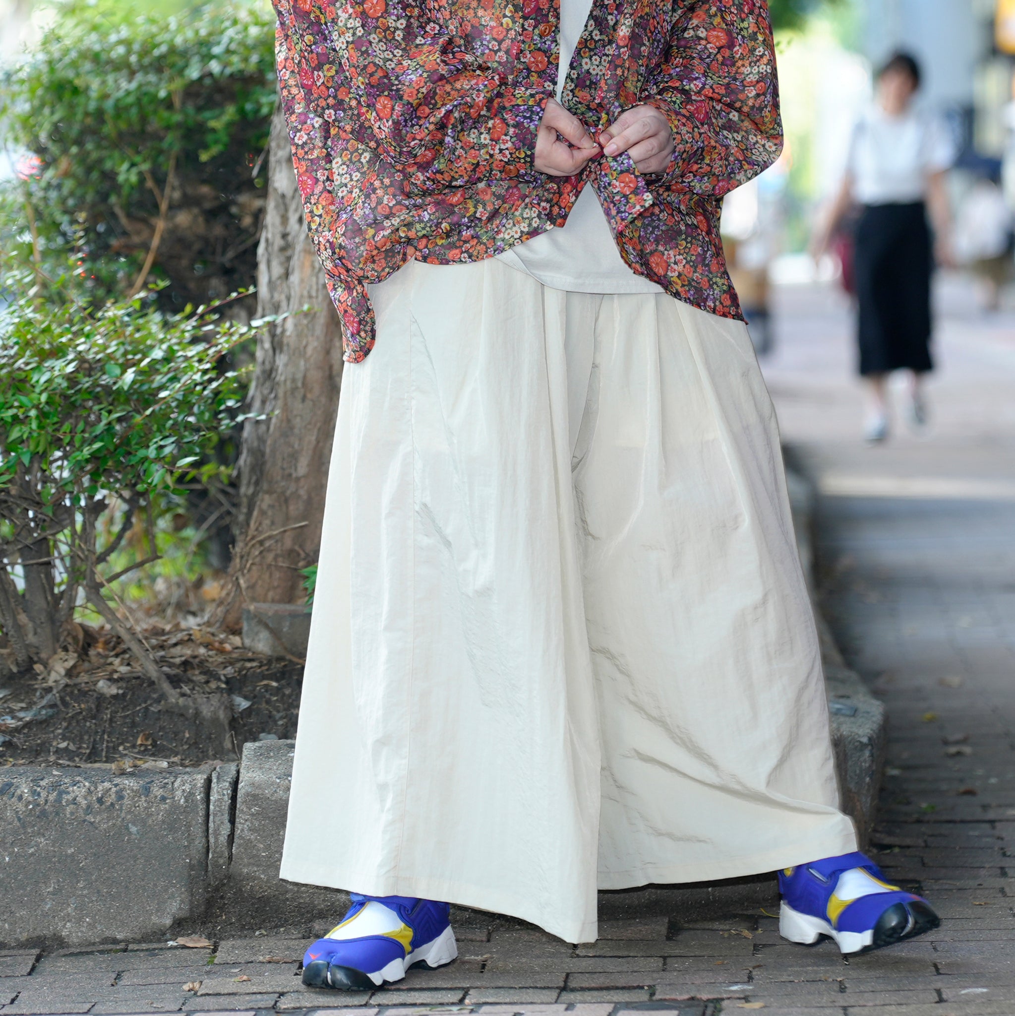 G72303_BG | NYLON WIDE LEG PANTS-BG | Color:Beige【GORT_ゴート】