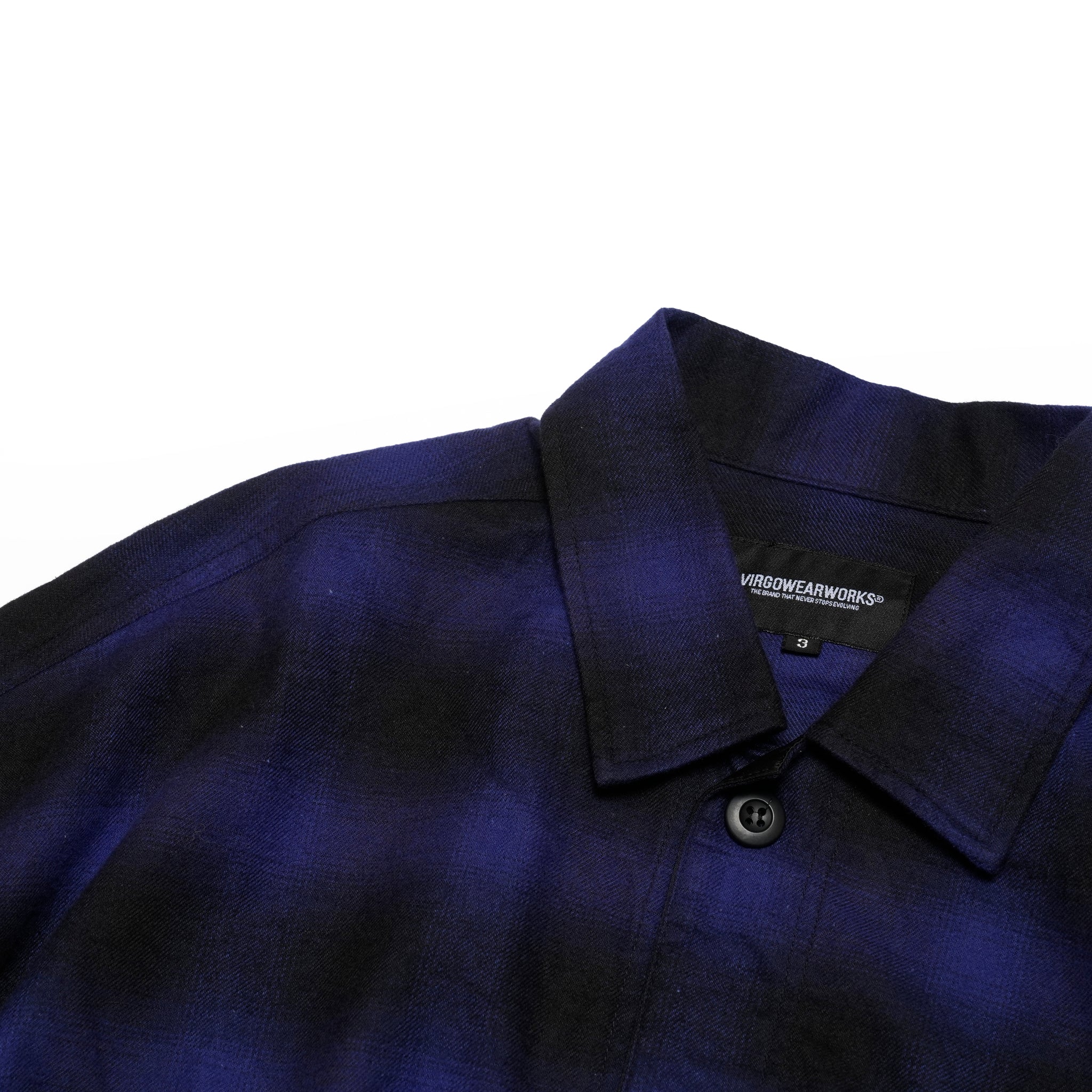 VG-SH-271 | BATTLECHECK OVERDRIVE SHIRTS | Blue【VIRGOwearworks_ヴァルゴウェアワークス】
