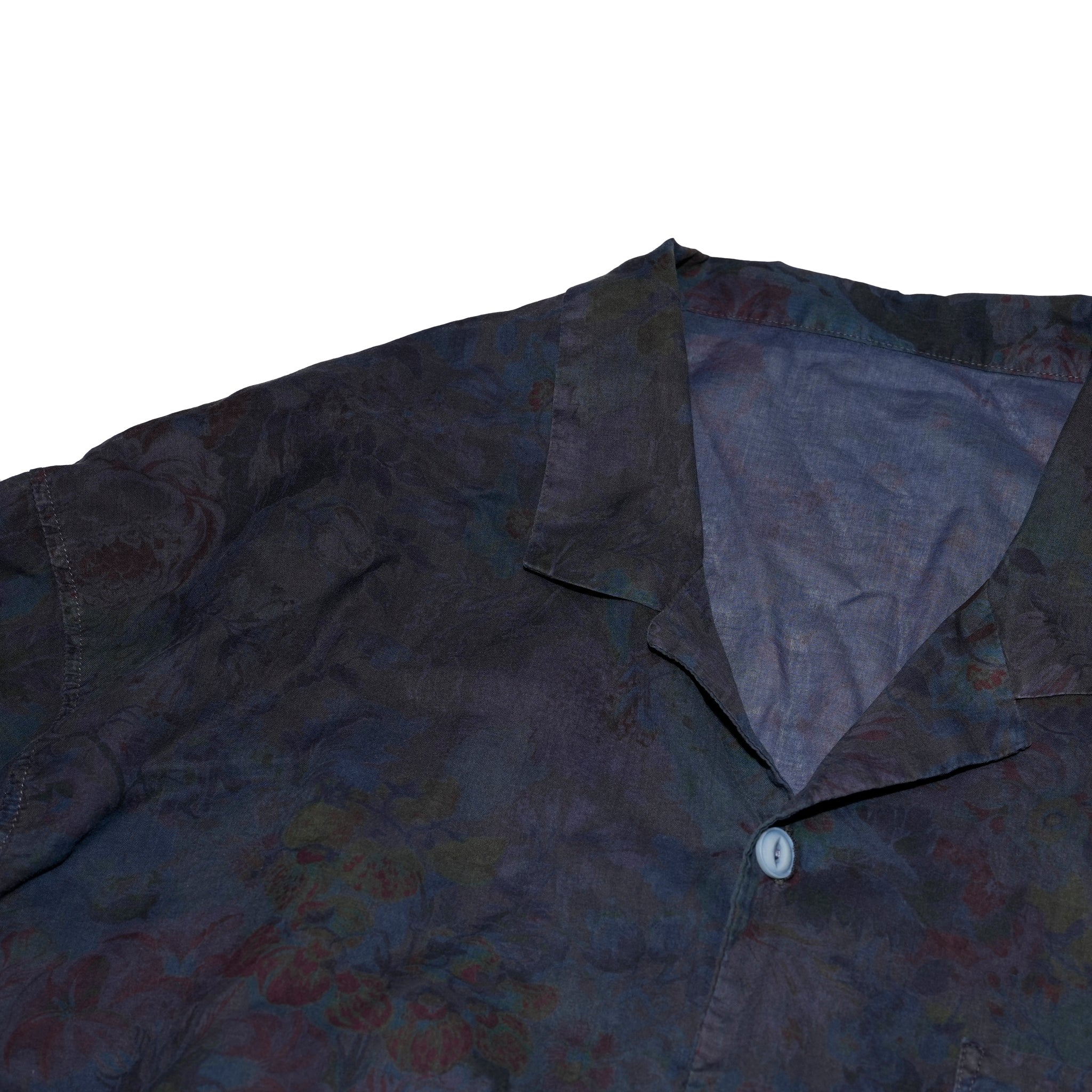 G72203_NV | 80S COTTON FLOWER HAWAIIAN SHIRTS-NV | Color:Navy【GORT_ゴート】