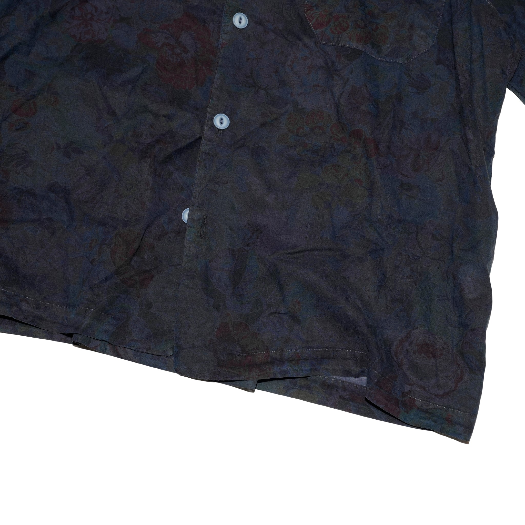 G72203_NV | 80S COTTON FLOWER HAWAIIAN SHIRTS-NV | Color:Navy【GORT_ゴート】