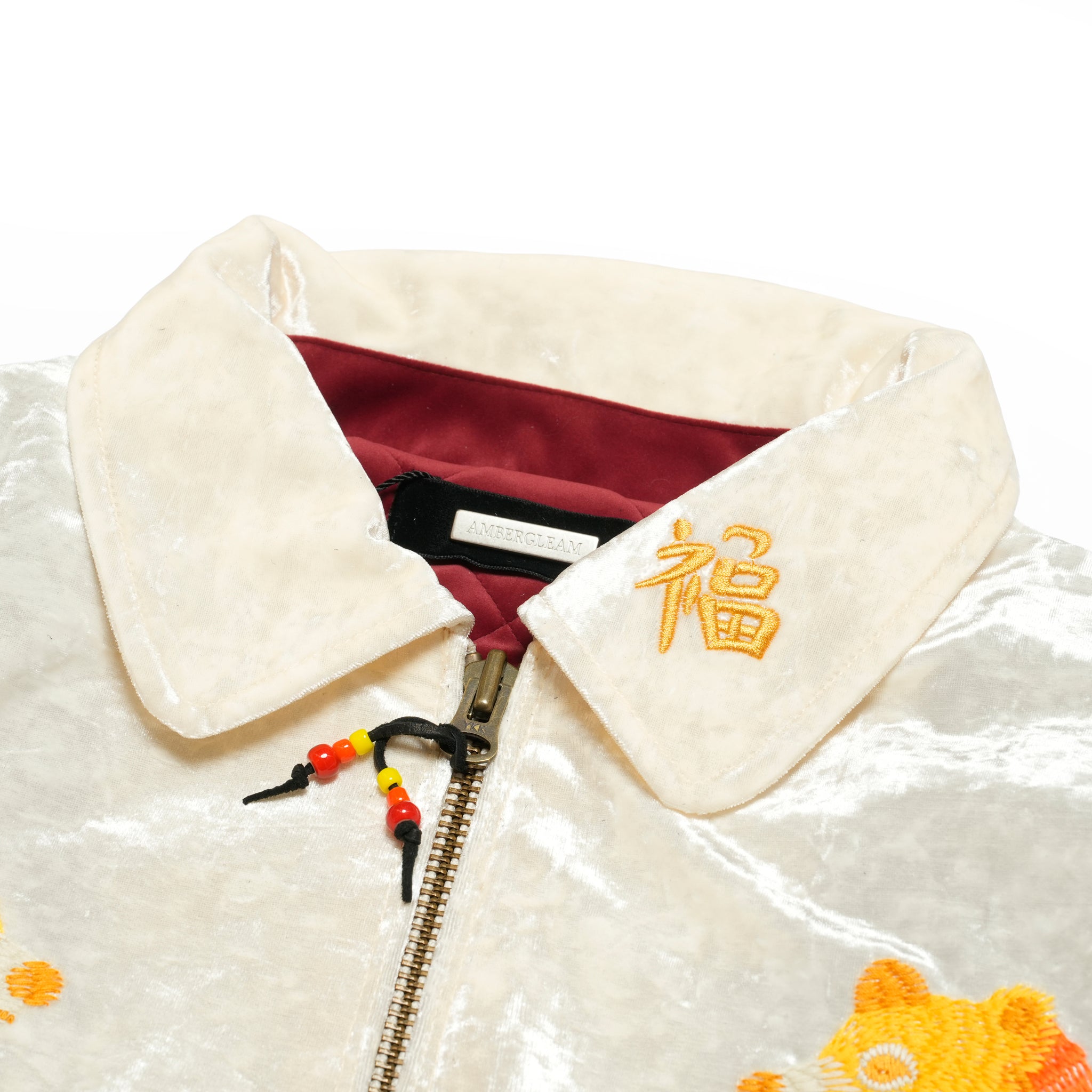 Fabric Embroidered Jumper / White Musk | AMBERGLEAM