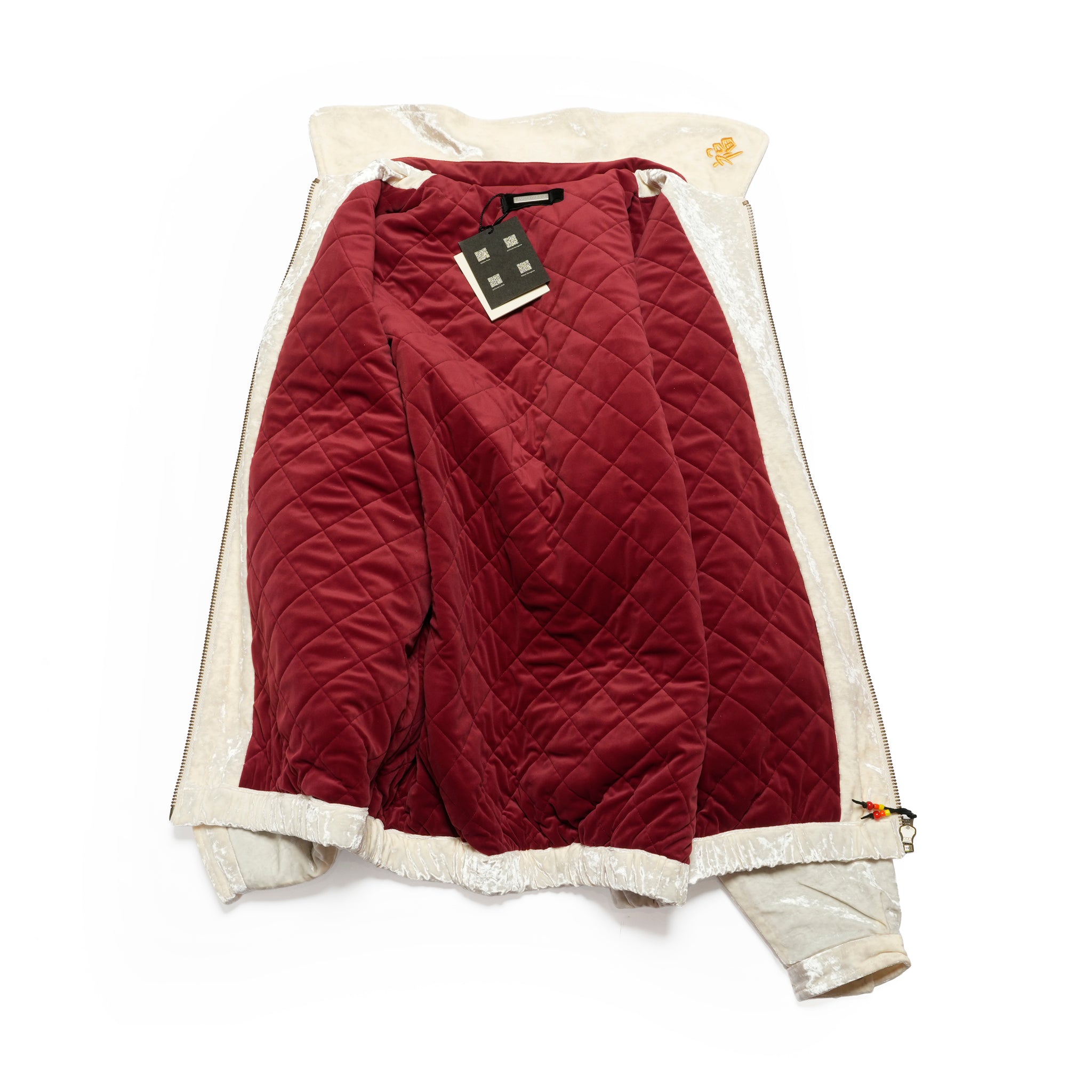 Fabric Embroidered Jumper / White Musk | AMBERGLEAM