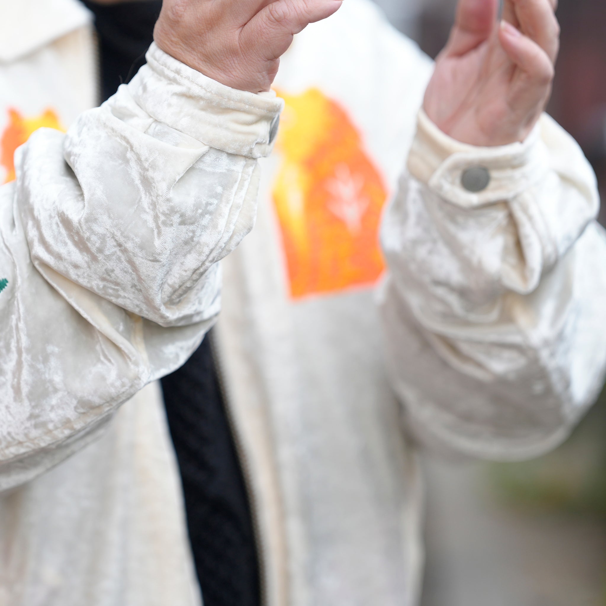 Fabric Embroidered Jumper / White Musk【AMBERGLEAM_アンバーグリーム】1345151214