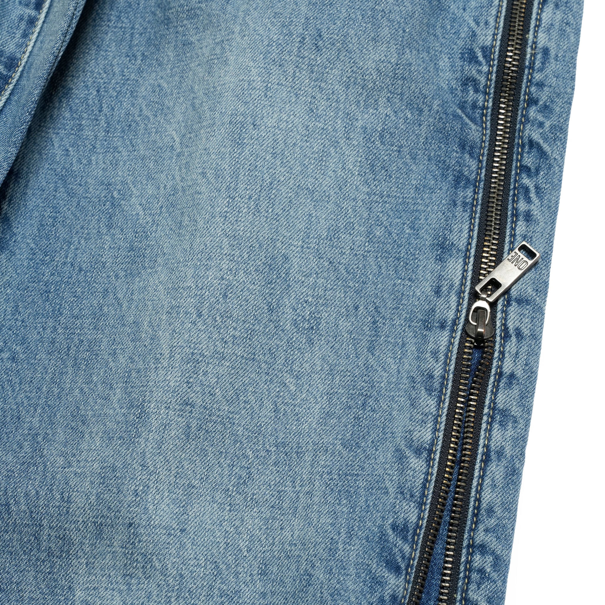 LOW RIDERS LOW WAIST WIDE LEG ZIPPED DENIM JEANS | Color_Pretty Blue | No_27302_Pretty Blue【ONE TEASPOON_ワンティースプーン】
