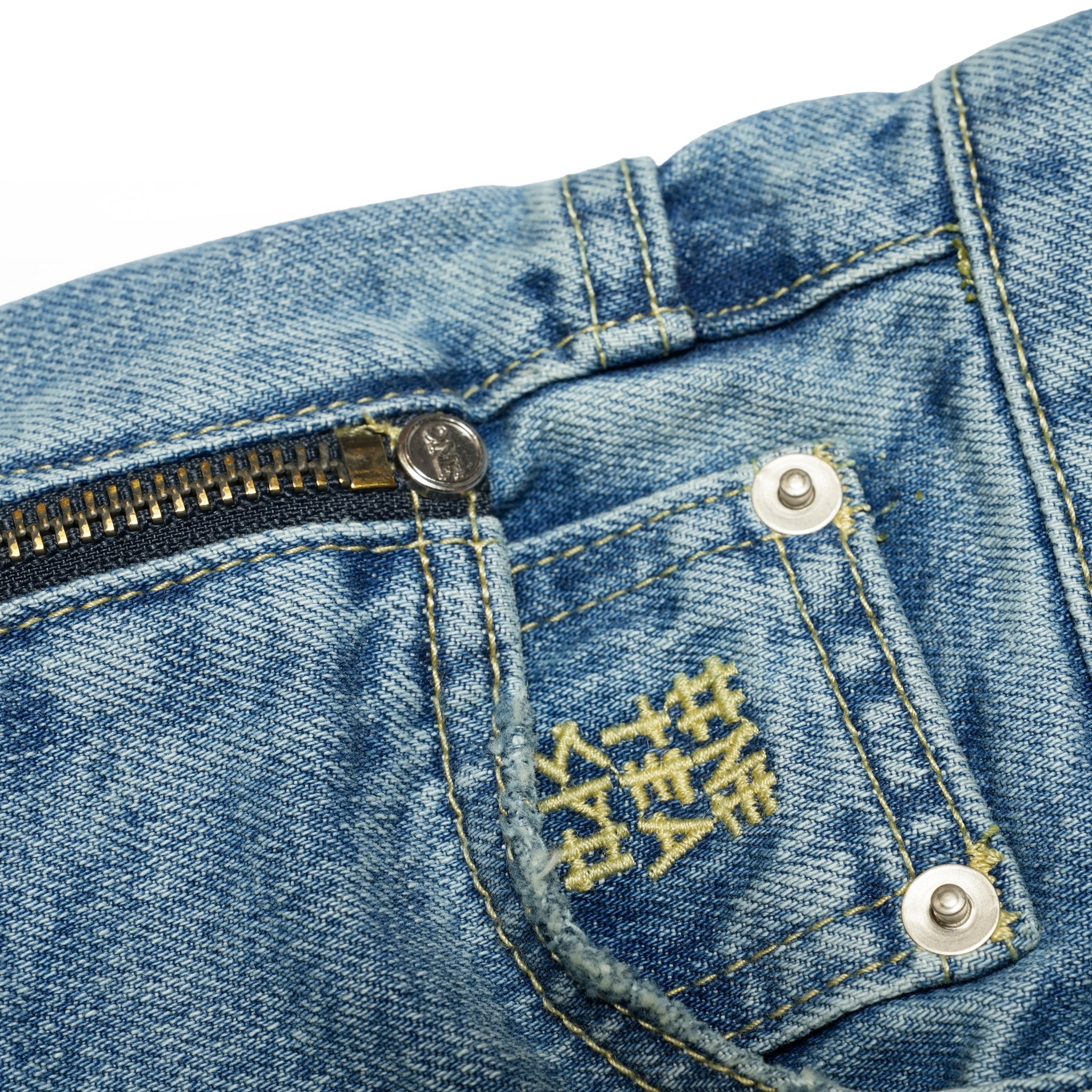 LOW RIDERS LOW WAIST WIDE LEG ZIPPED DENIM JEANS | Color_Pretty Blue | No_27302_Pretty Blue【ONE TEASPOON_ワンティースプーン】