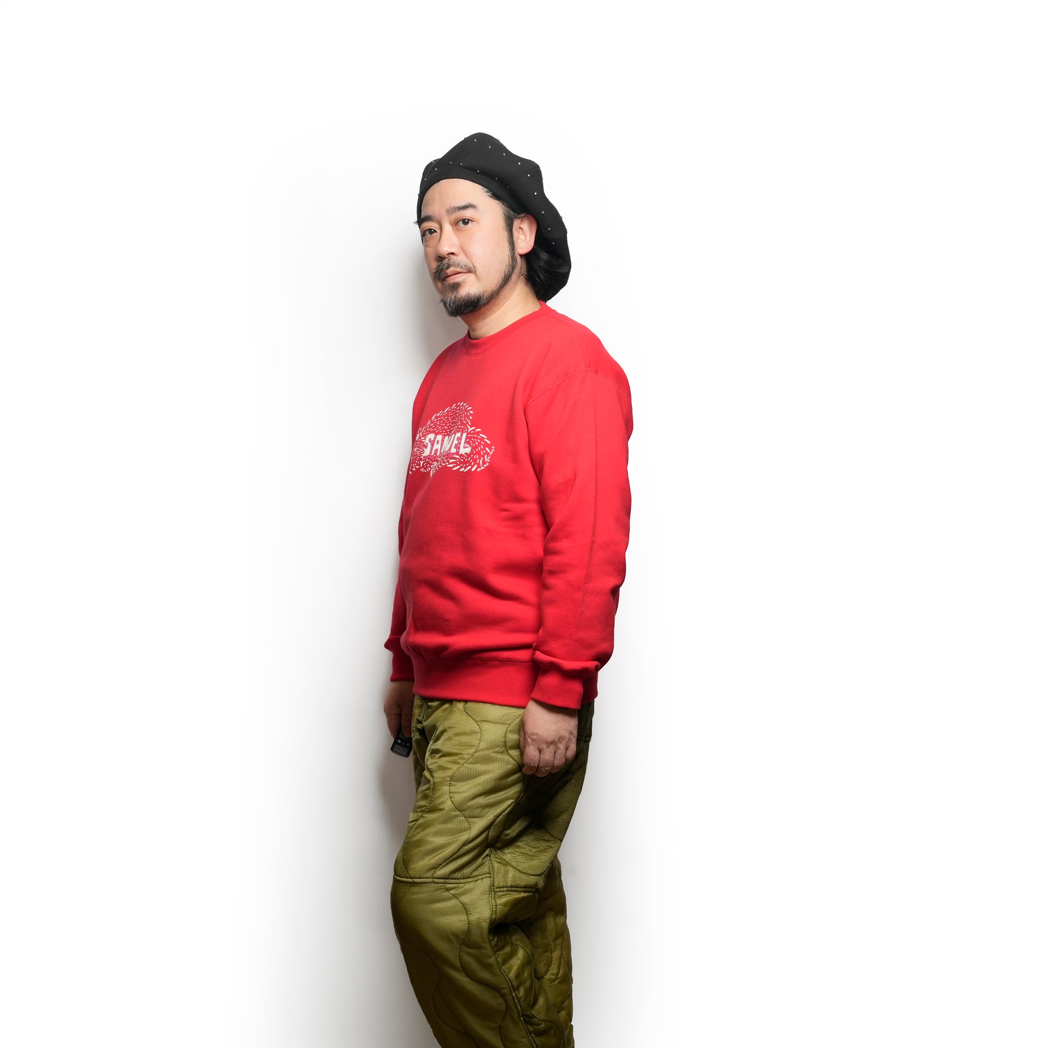 SAMUEL ×SHIMAO MAHO CAT LOGO CREWNECK SWEAT SHIRT | Color: Red S-25AW-SM-001【SAMUEL_サミュエル】