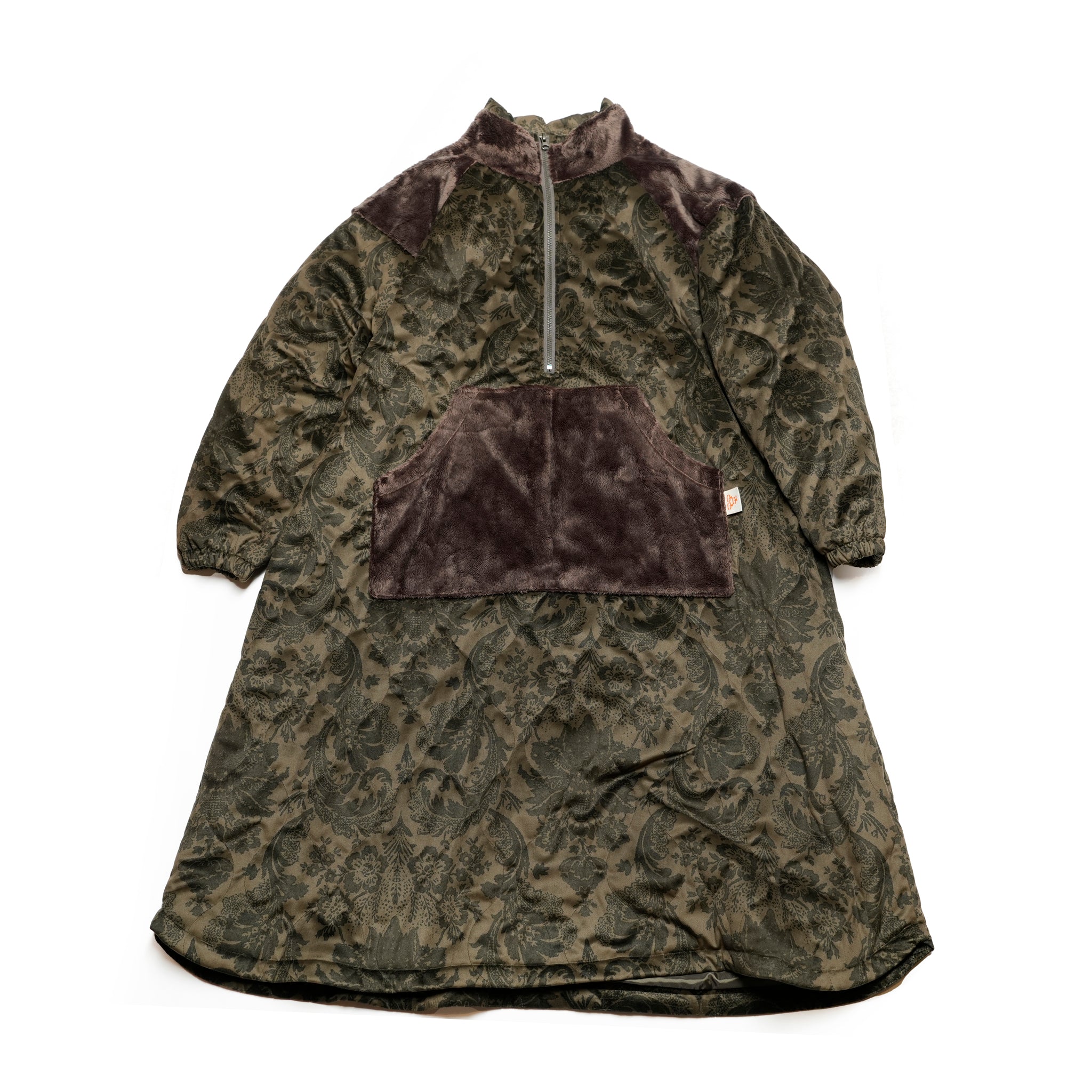 G64201_VT.KH | FLEECE OVERSIZED HALF-ZIP PULLOVER-VT.KH | Color:Khaki【GORT_ゴート】