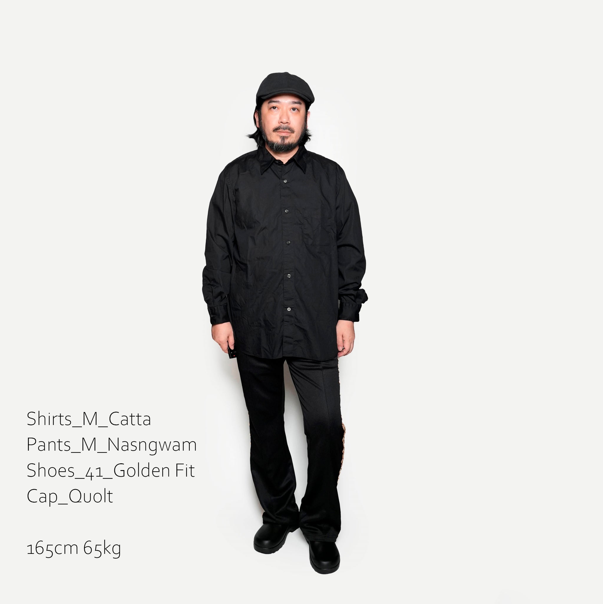 RG-03_BLACK | REGULAR COLLAR SHIRT-BROAD | Color:Black【CATTA_カッタ】