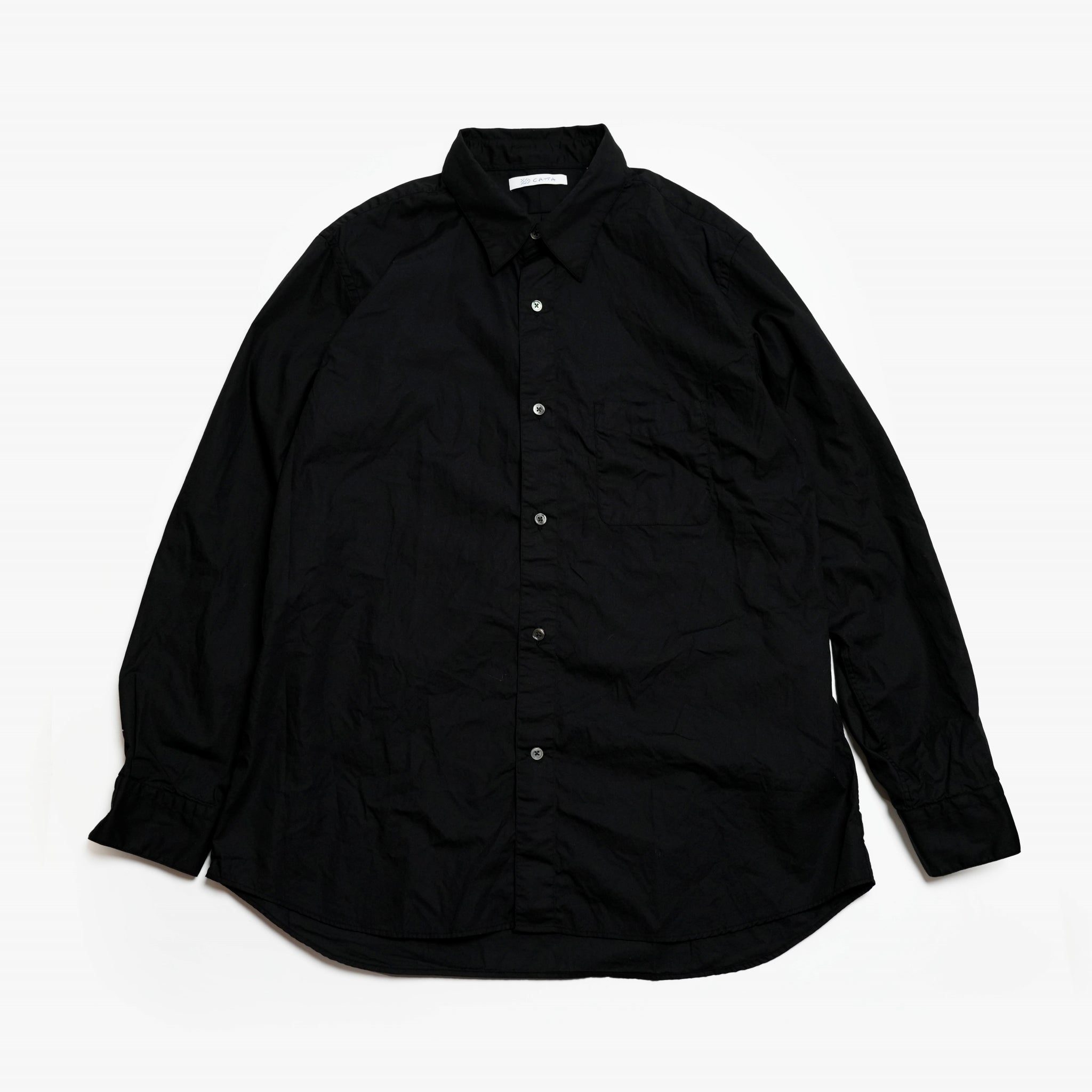 RG-03_BLACK | REGULAR COLLAR SHIRT-BROAD | Color:Black【CATTA_カッタ】