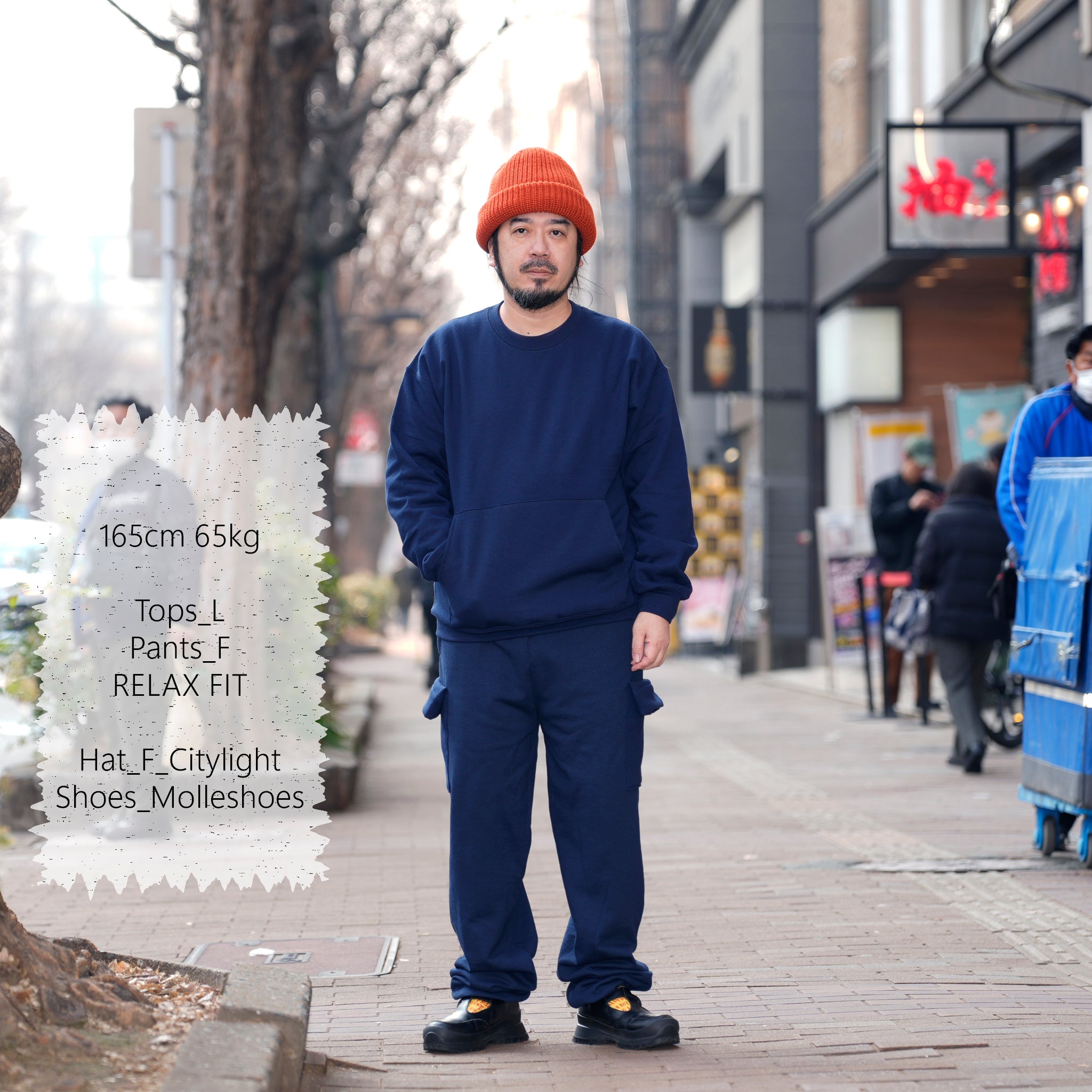 RELAXFIT №117　[muff pocket crew sweat] Color:Black/Navy/Ash Gray【RELAX FIT_リラックスフィット】