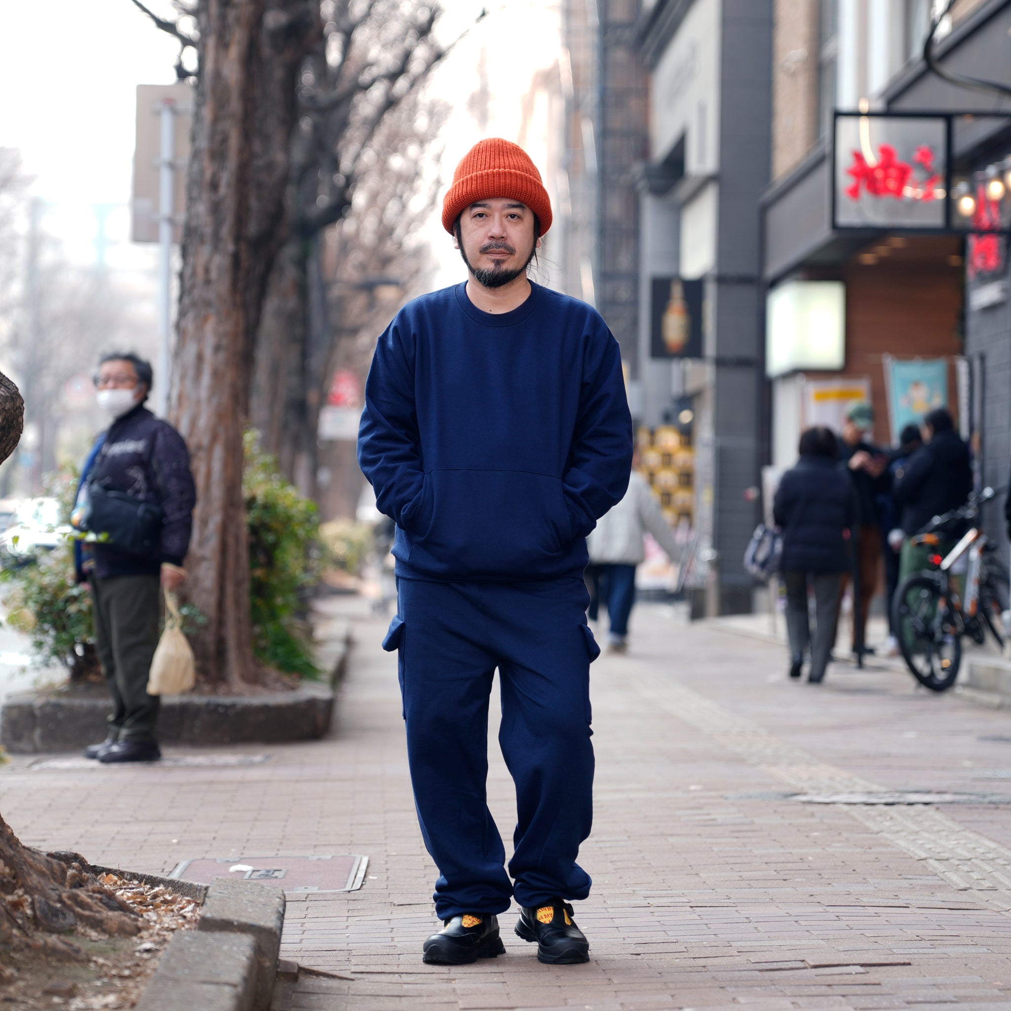 RELAXFIT №117　[muff pocket crew sweat] Color:Black/Navy/Ash Gray【RELAX FIT_リラックスフィット】