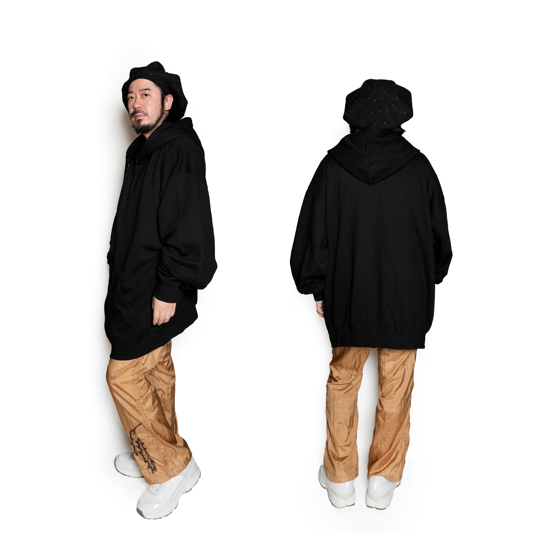 #25SS-34 | Switch Over Zip Hoodie | Color:Black | Size:Free【Big P Product】