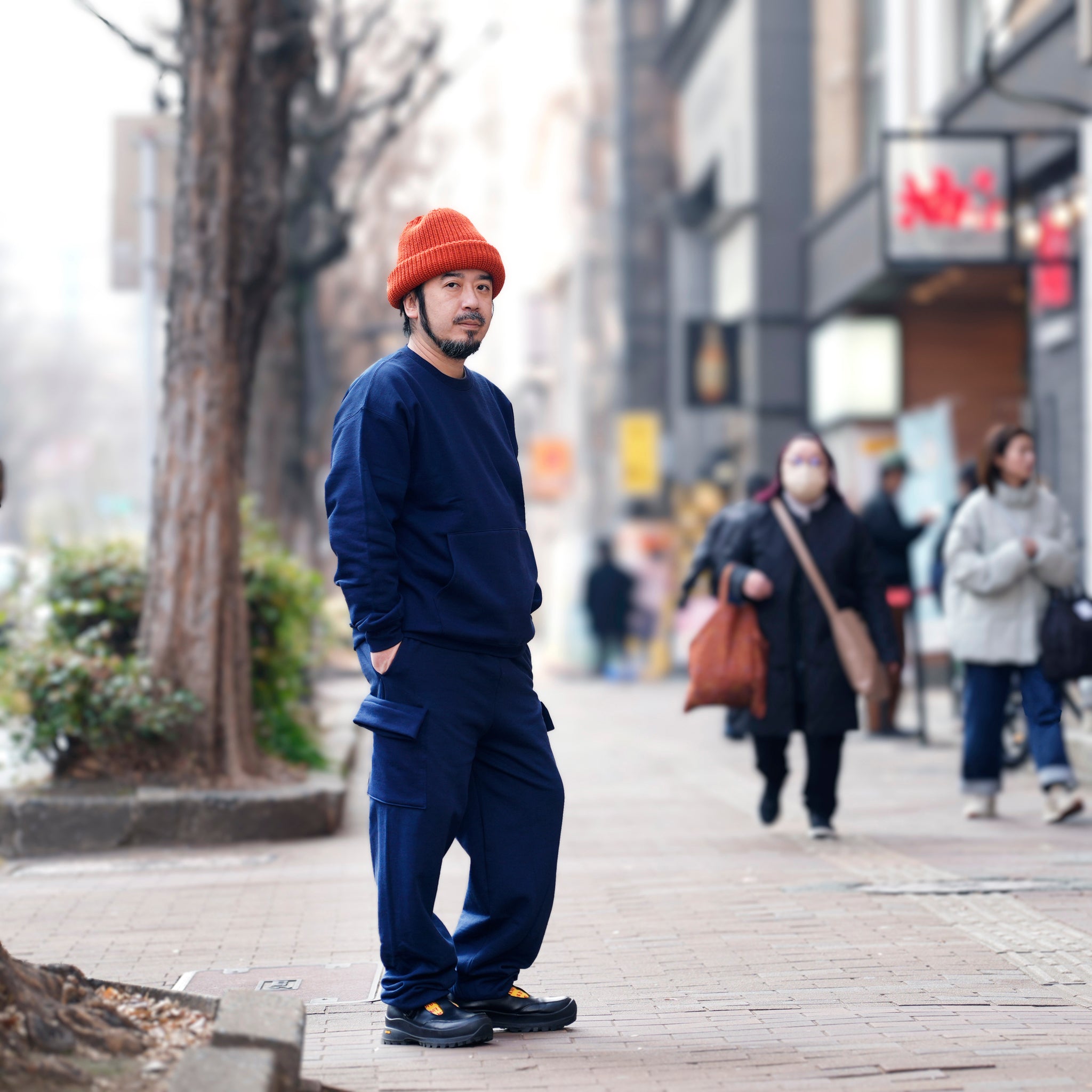 RELAXFIT №117　[muff pocket crew sweat] Color:Black/Navy/Ash Gray【RELAX FIT_リラックスフィット】