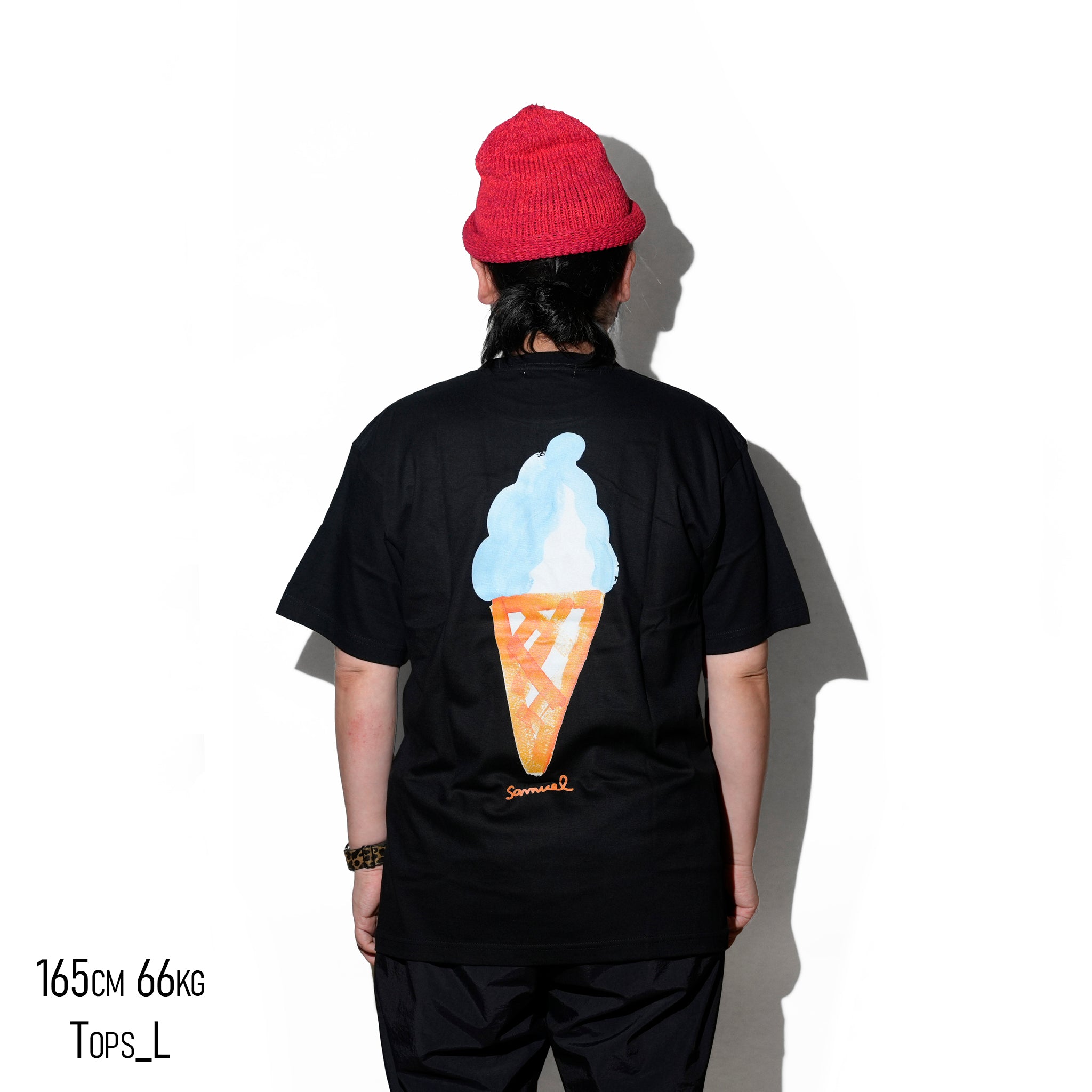 SAMUEL × SHIMAO MAHO ICECREAM S/S TEE | Color:Black | S-25SS-SS-013【SAMUEL_サミュエル】 【ネコポス選択可能】