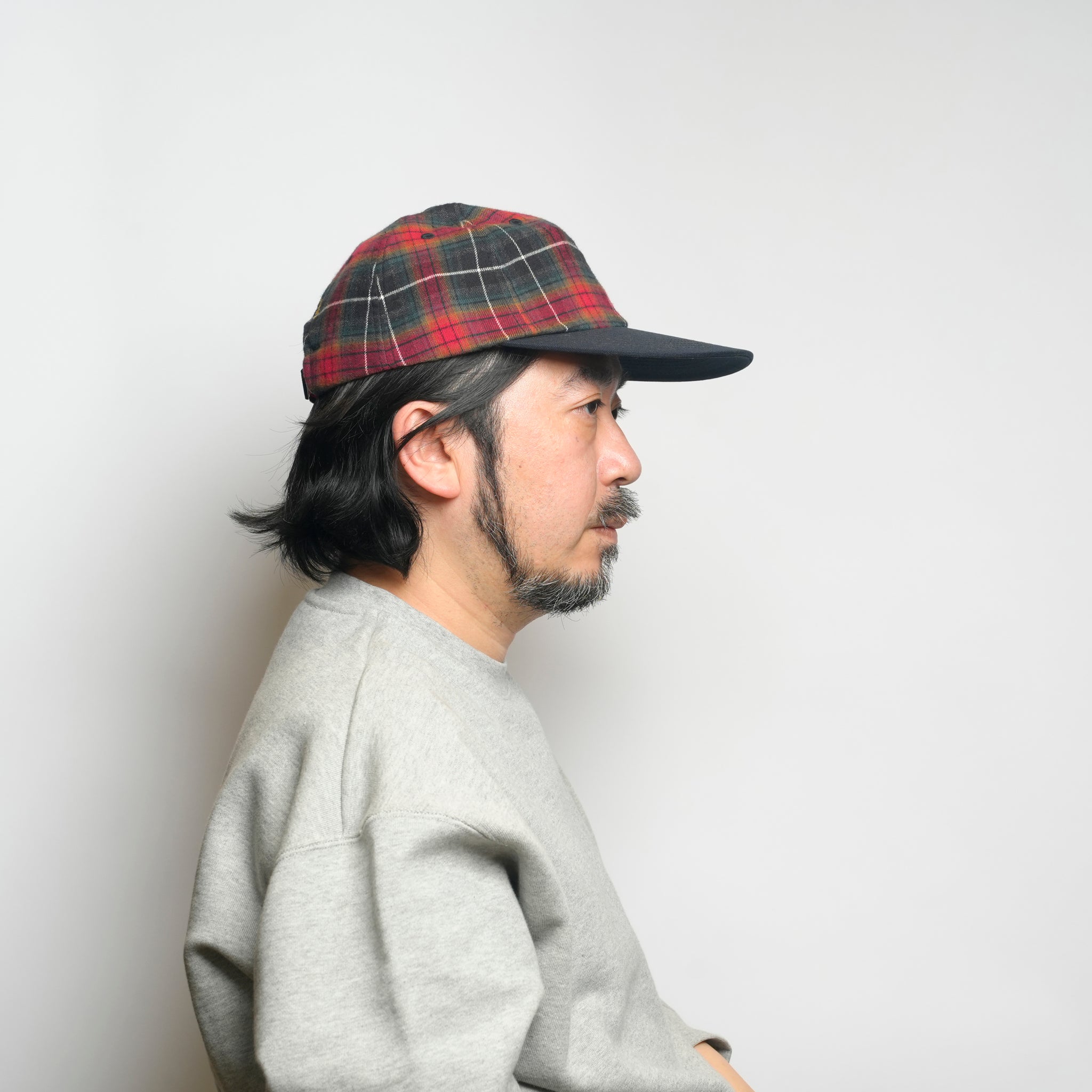 6 panel long brim cap – Red(C) | stf-001-red(c)_red(c) | SHARE THE FANTASY