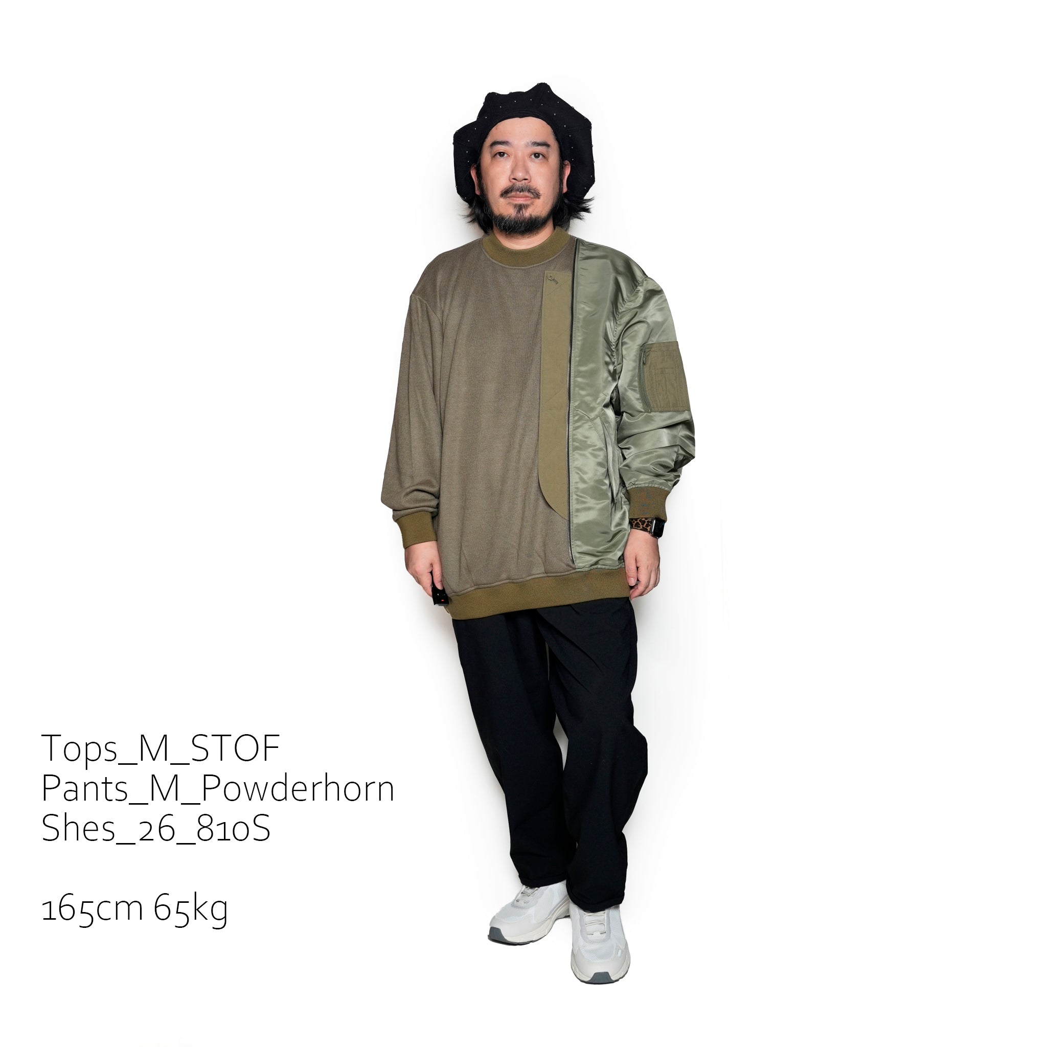 SF24AW-04_KHAKI | Trompe l’oeil Pulover | Color:Khaki【STOF_ストフ】