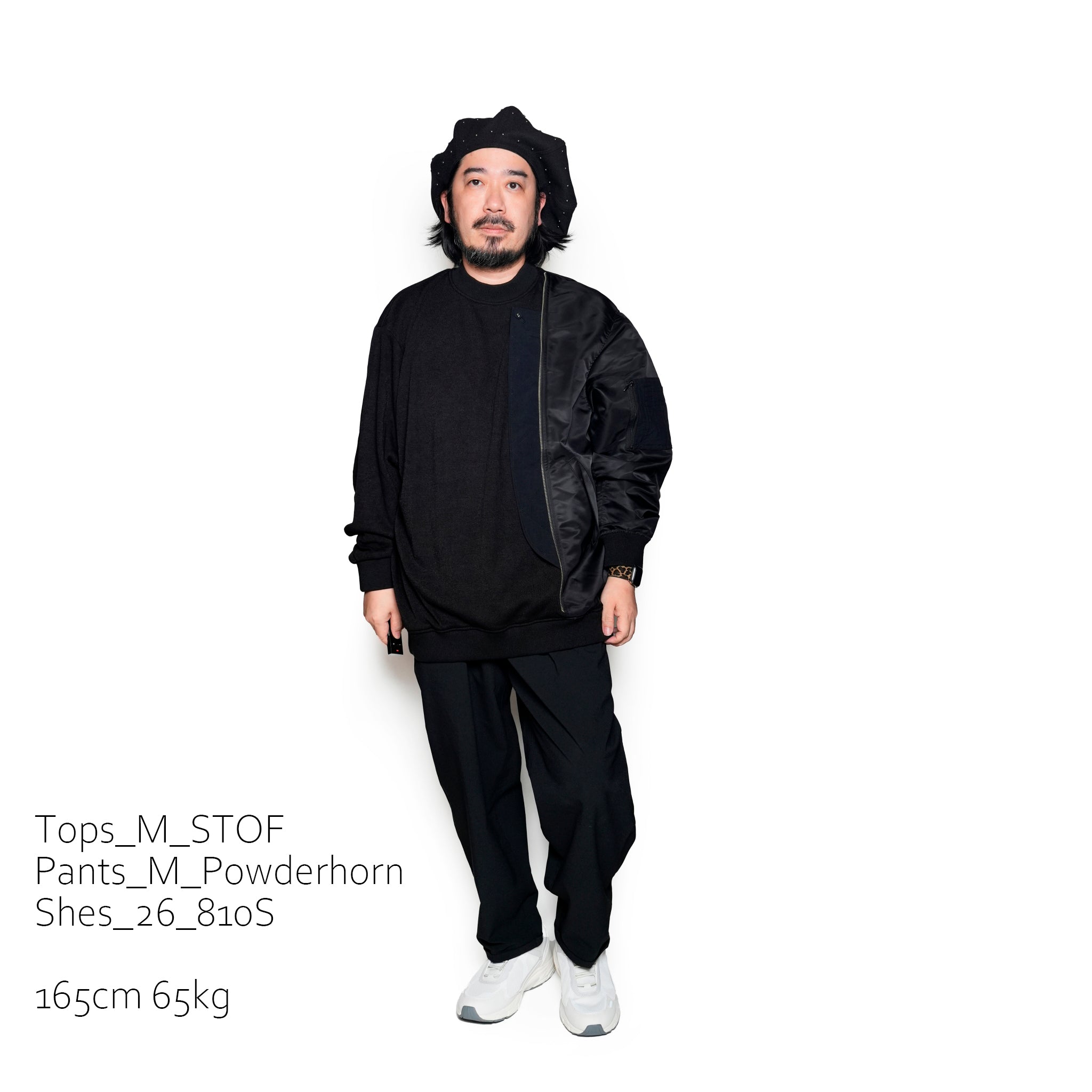 SF24AW-04_BLACK | Trompe l’oeil Pulover | Color:Black【STOF_ストフ】