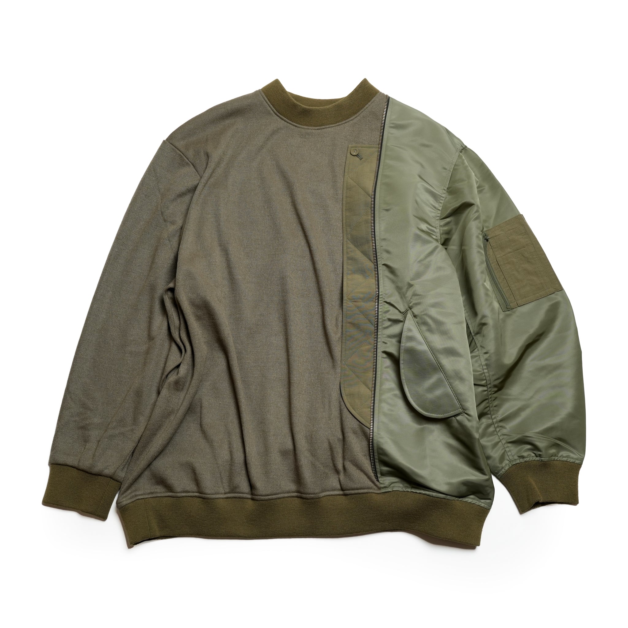 SF24AW-04_KHAKI | Trompe l’oeil Pulover | Color:Khaki【STOF_ストフ】