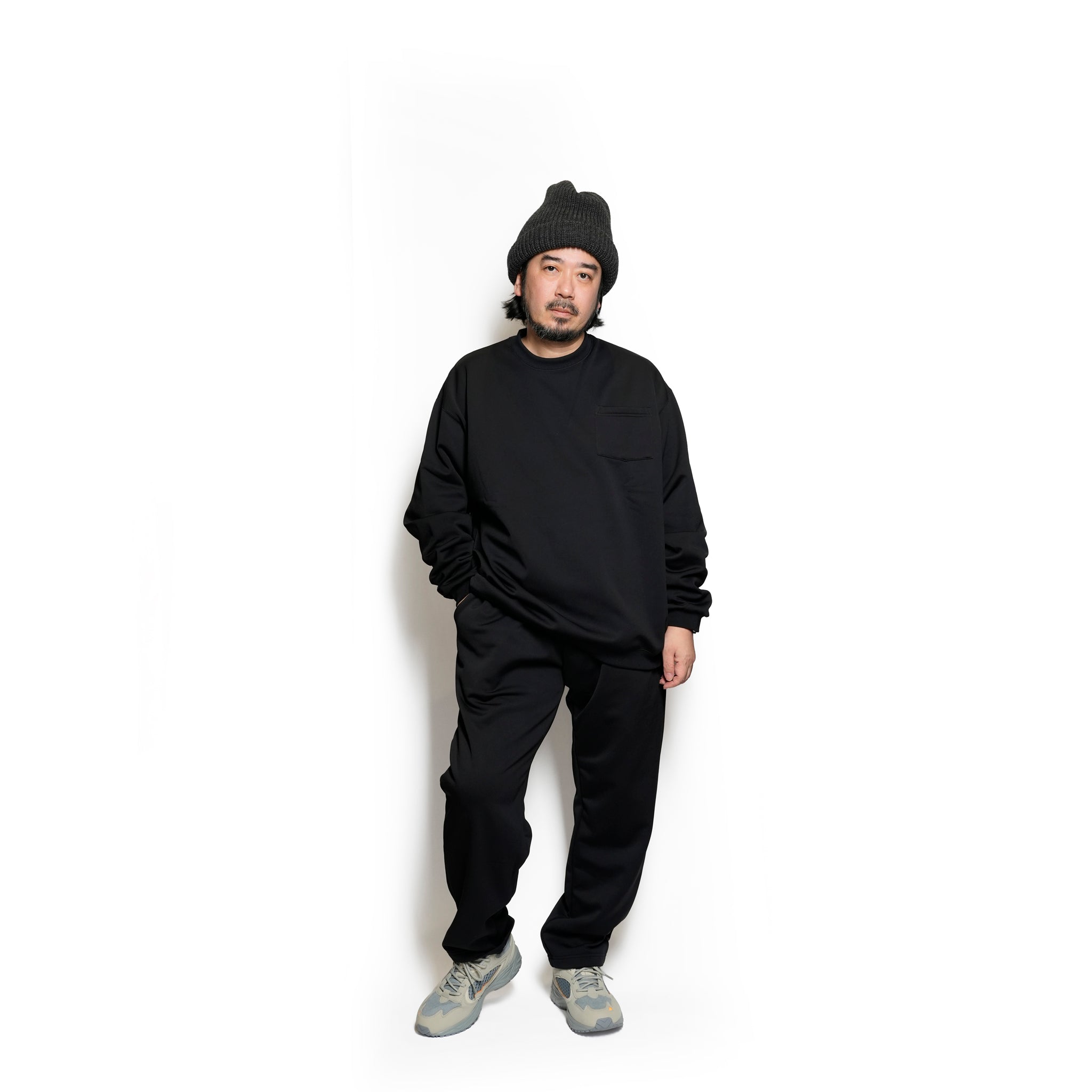 [ RELAX FIT SPORTS №144 ] Gildan cordura Pocket crew sw | Col_Black【RELAX FIT_リラックスフィット】