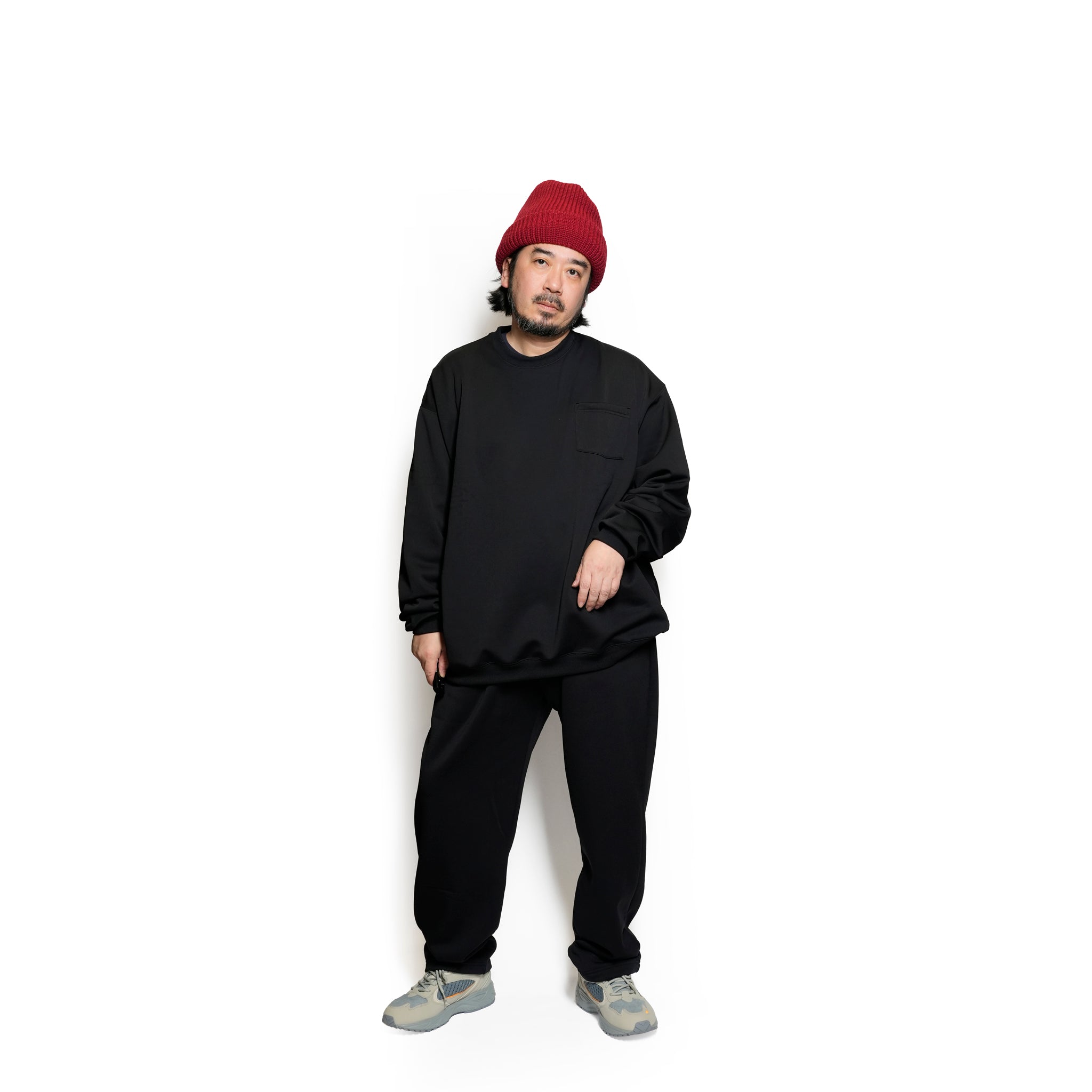 [ RELAX FIT SPORTS №144 ] Gildan cordura Pocket crew sw | Col_Black【RELAX FIT_リラックスフィット】