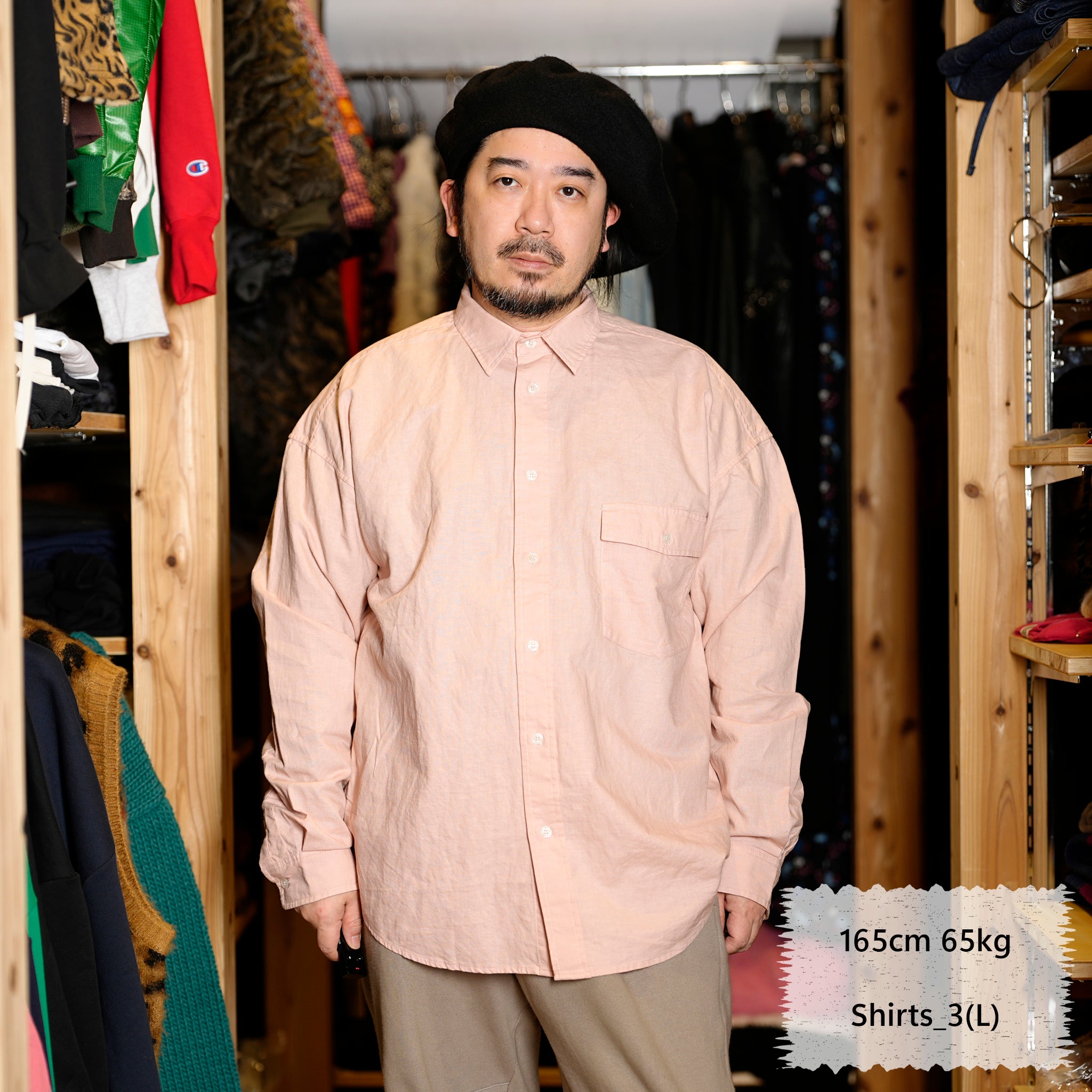 M-2410453_Pink | Linen Shirts | Color:Pink/Navy/Snad【MODEM DESIGN_モデムデザイン】