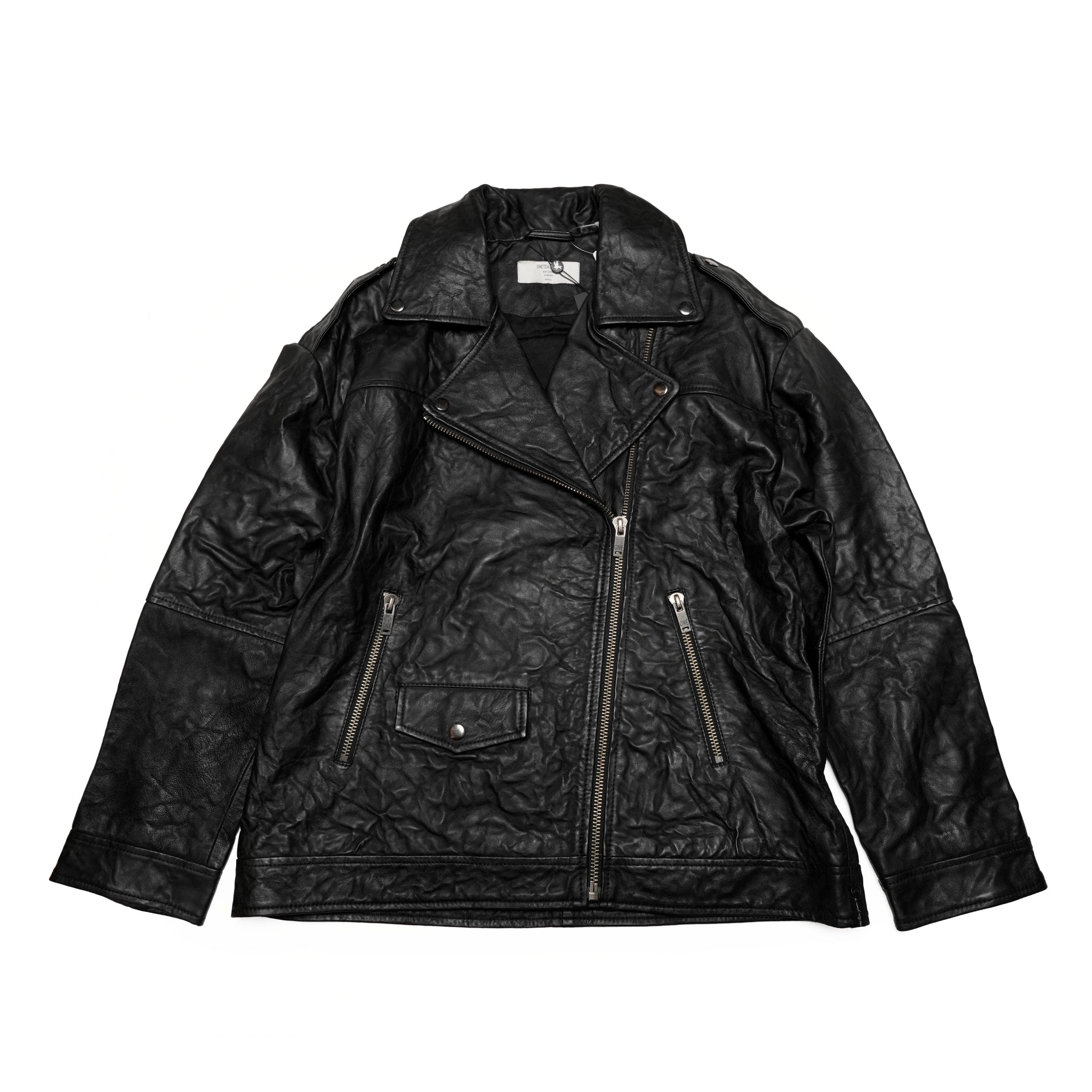 26627_BLACK | BOYFRIEND LEATHER BIKER JACKET | Color:Black【ONE TEASPOON_ワンティースプーン】