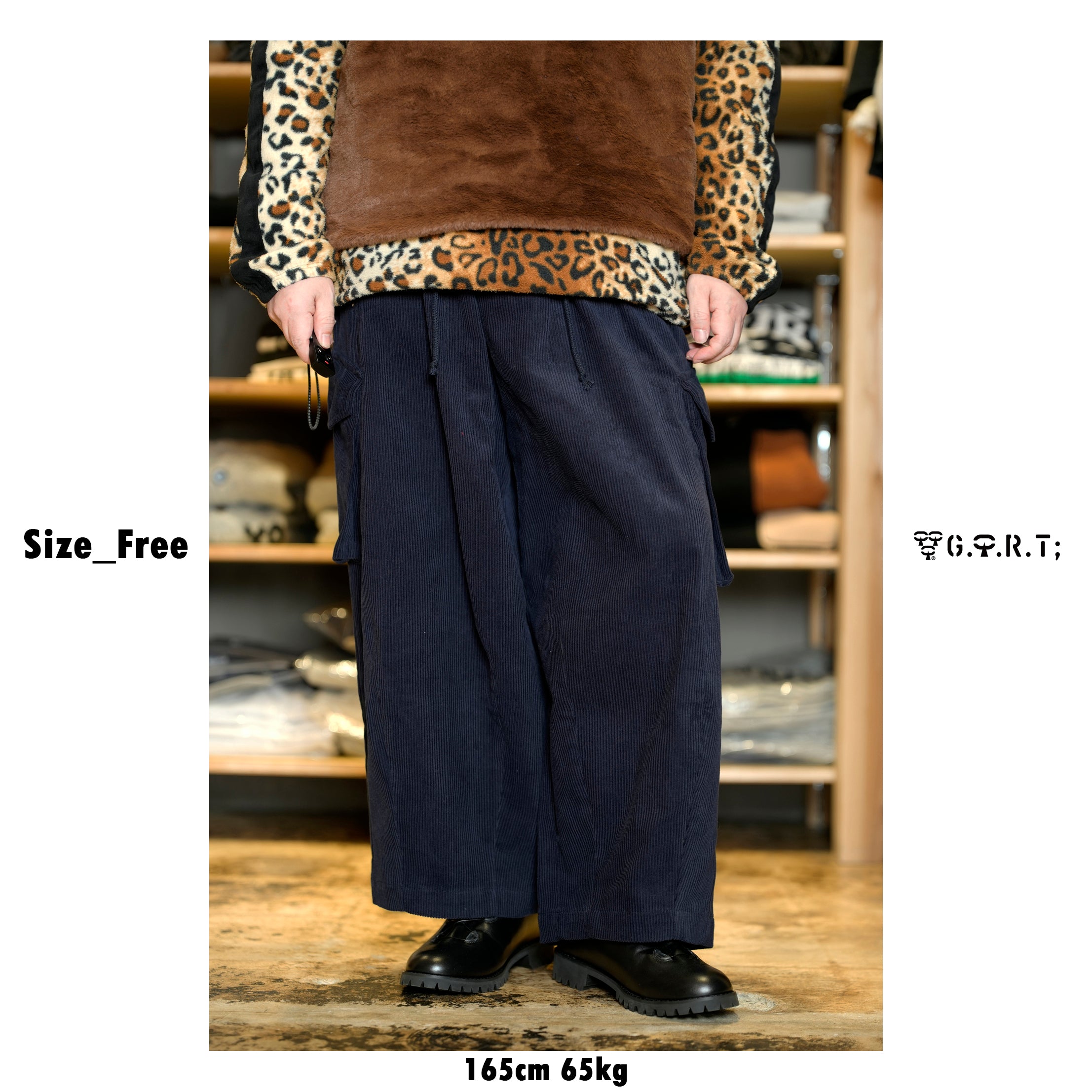 G64302_NV | CORDUROY BALLOON PANTS-NV | Color:Navy【GORT_ゴート】