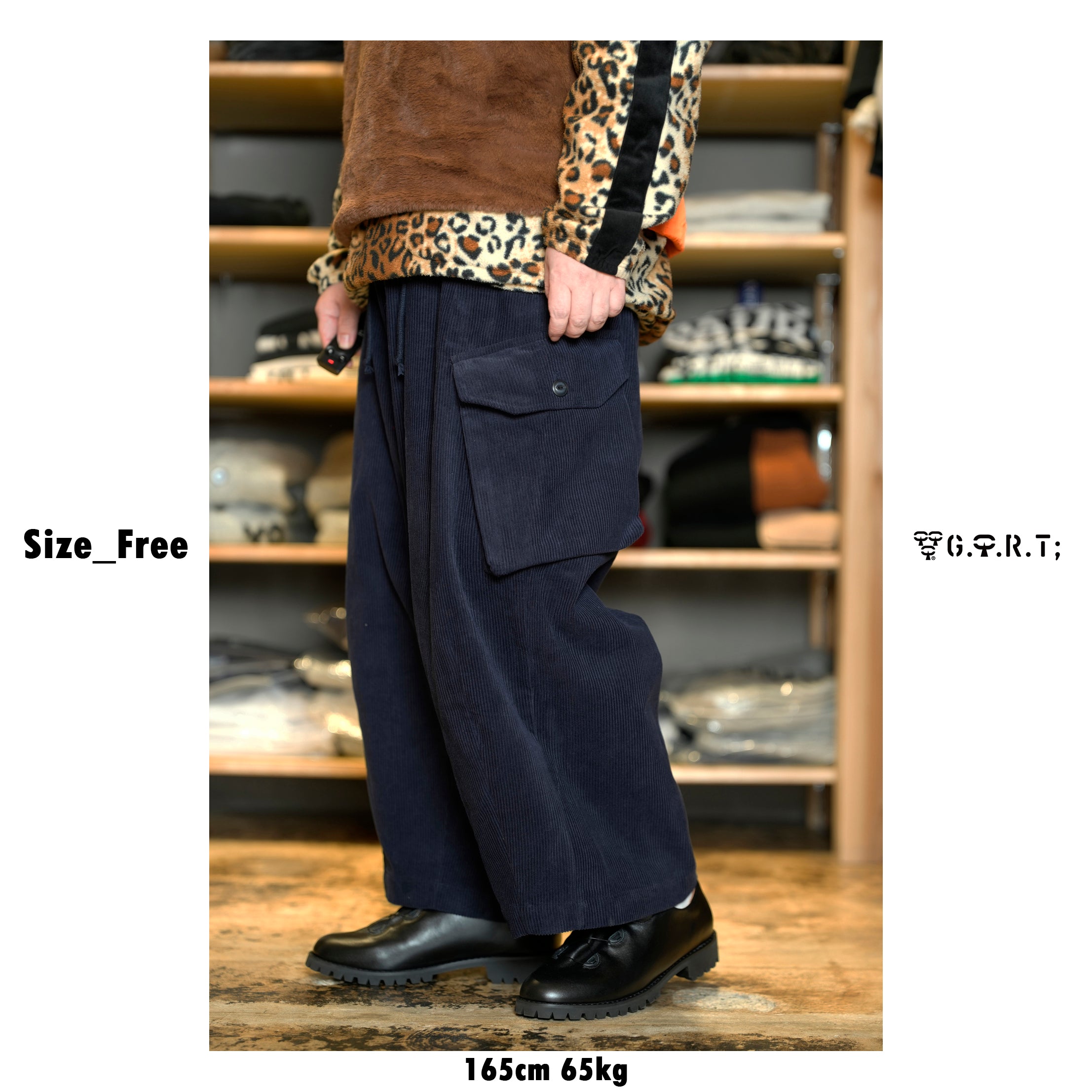 G64302_NV | CORDUROY BALLOON PANTS-NV | Color:Navy【GORT_ゴート】