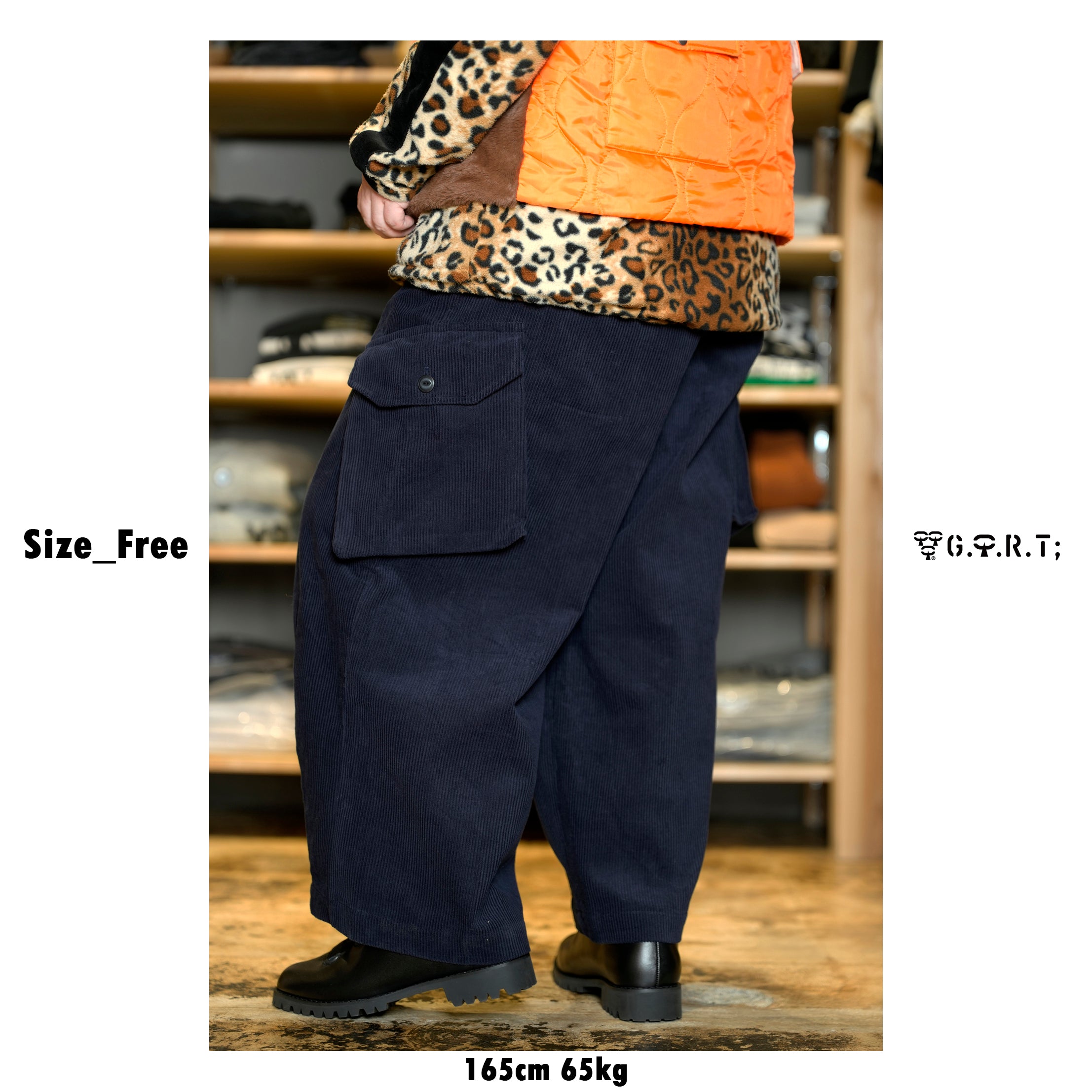 G64302_NV | CORDUROY BALLOON PANTS-NV | Color:Navy【GORT_ゴート】