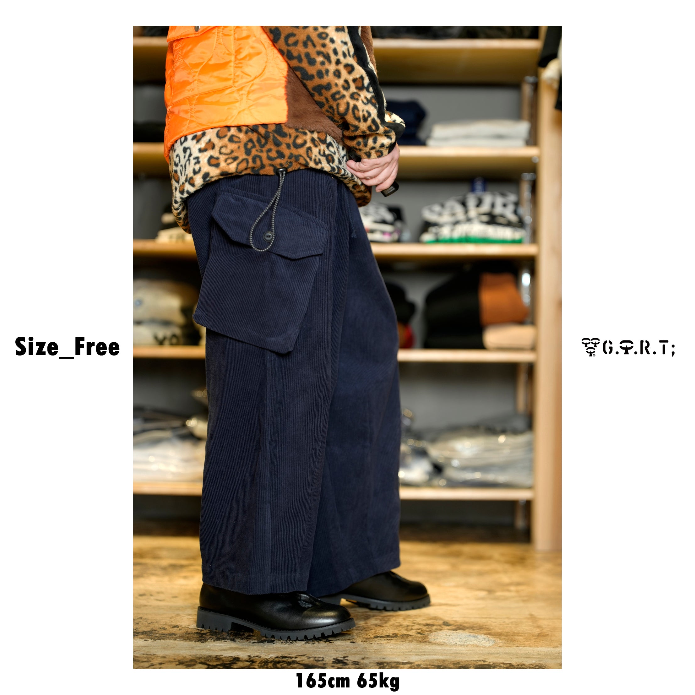 G64302_NV | CORDUROY BALLOON PANTS-NV | Color:Navy【GORT_ゴート】