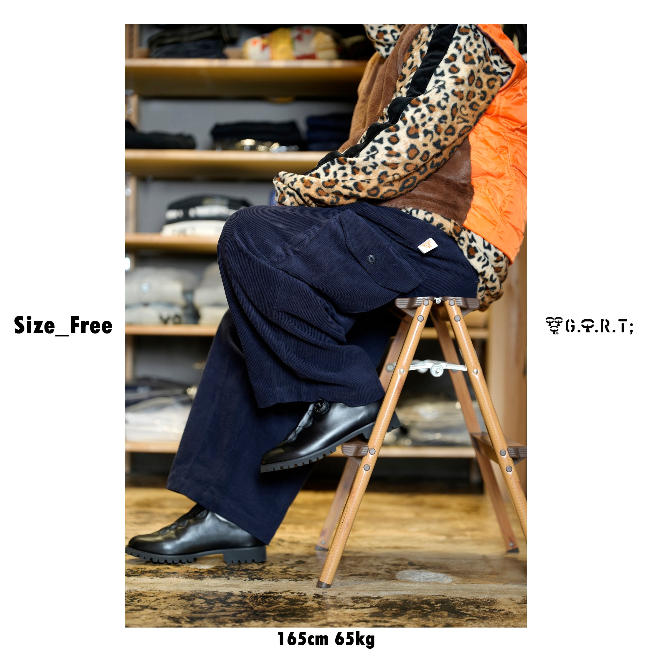 G64302_NV | CORDUROY BALLOON PANTS-NV | Color:Navy【GORT_ゴート】